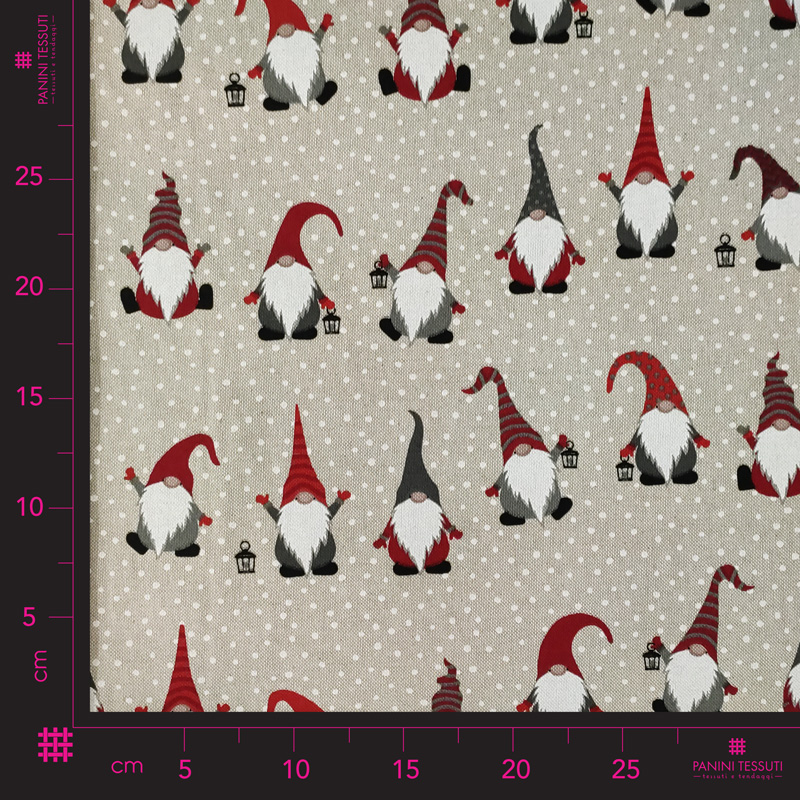 Tissu découpé Coton mélangé Fantasy Gnomes Christmas 50x140 cm Image