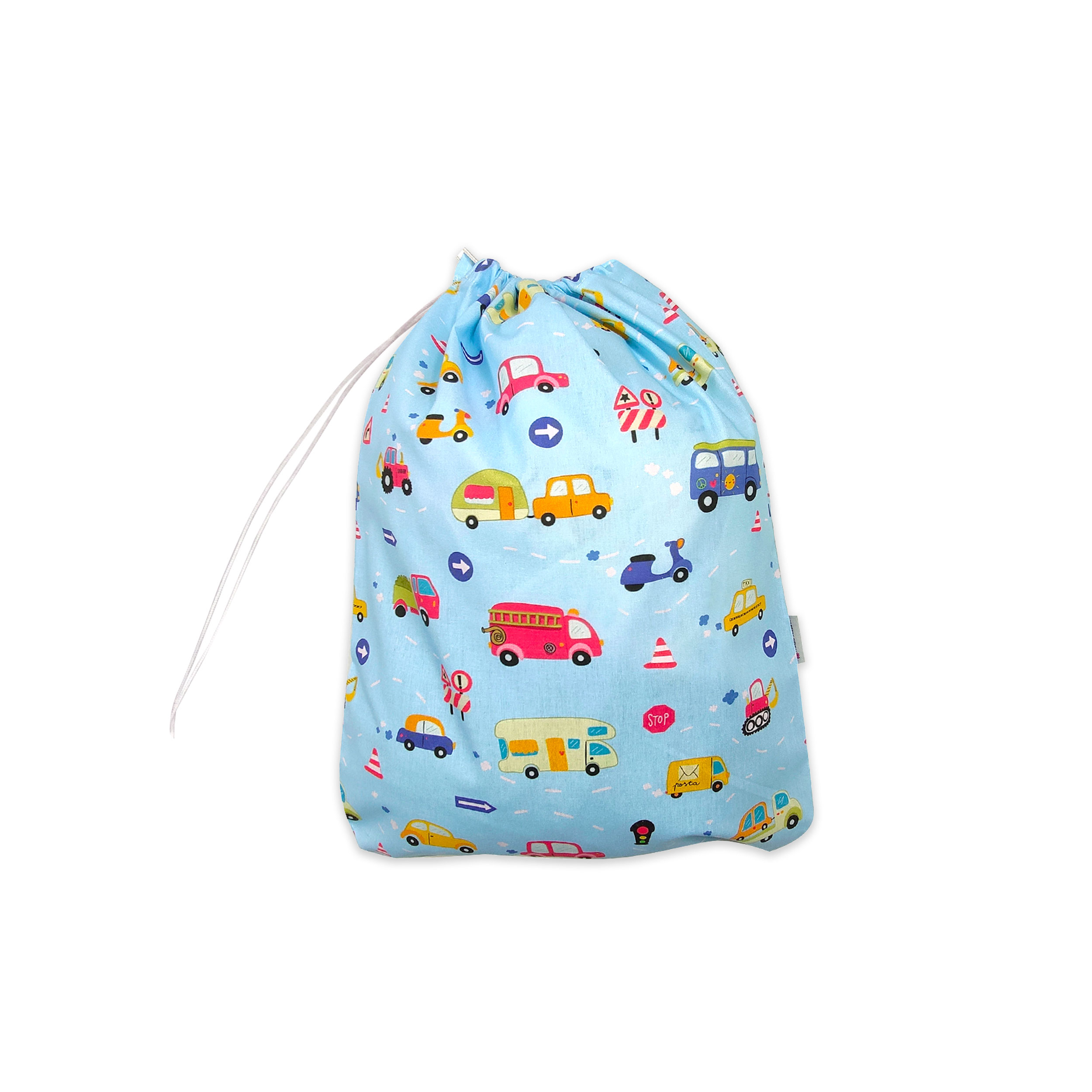 Sac à langer pour le jardin d'enfants Cars Light Blue Background - Panini Fabrics