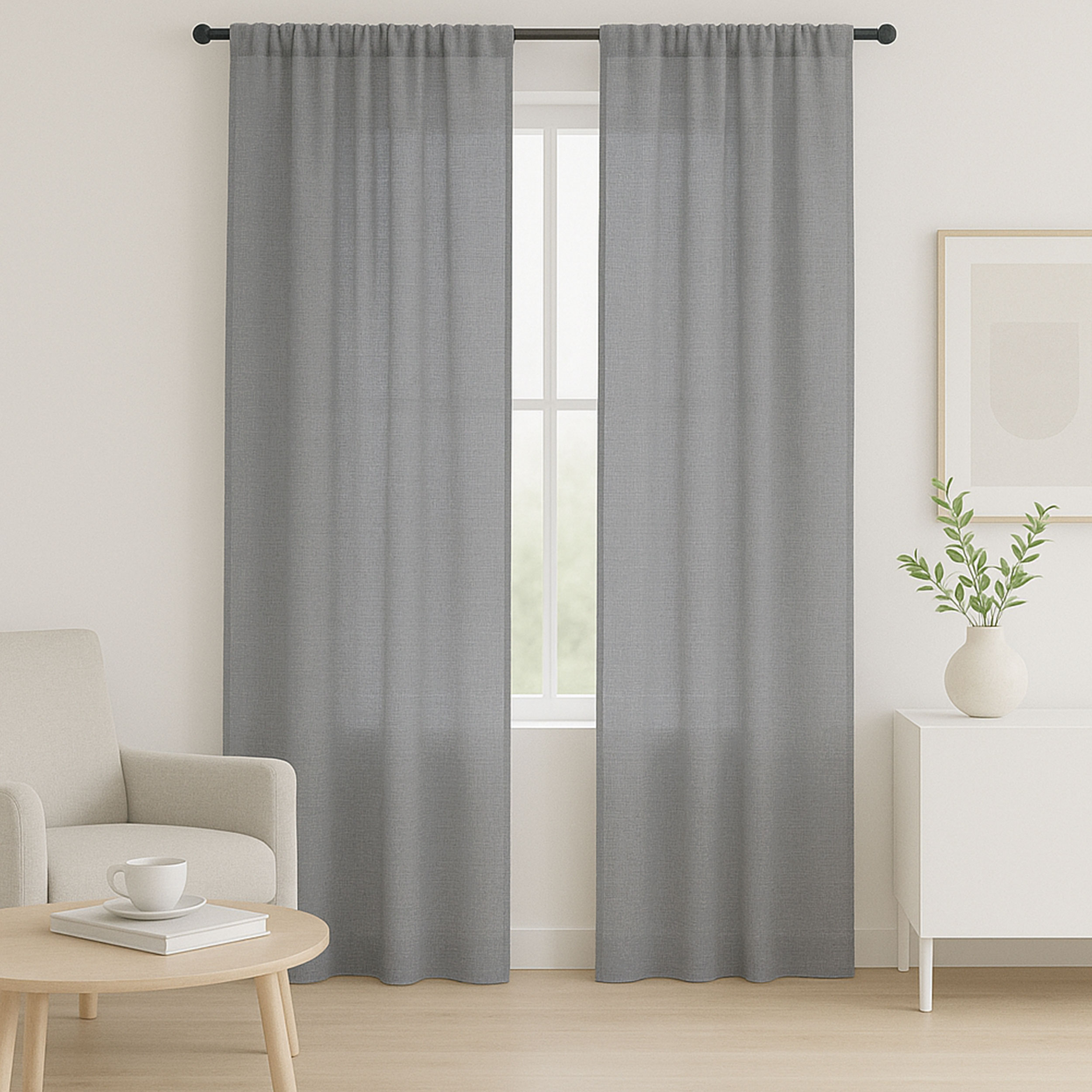 Mixed Linen Fabric Melange Grey Image