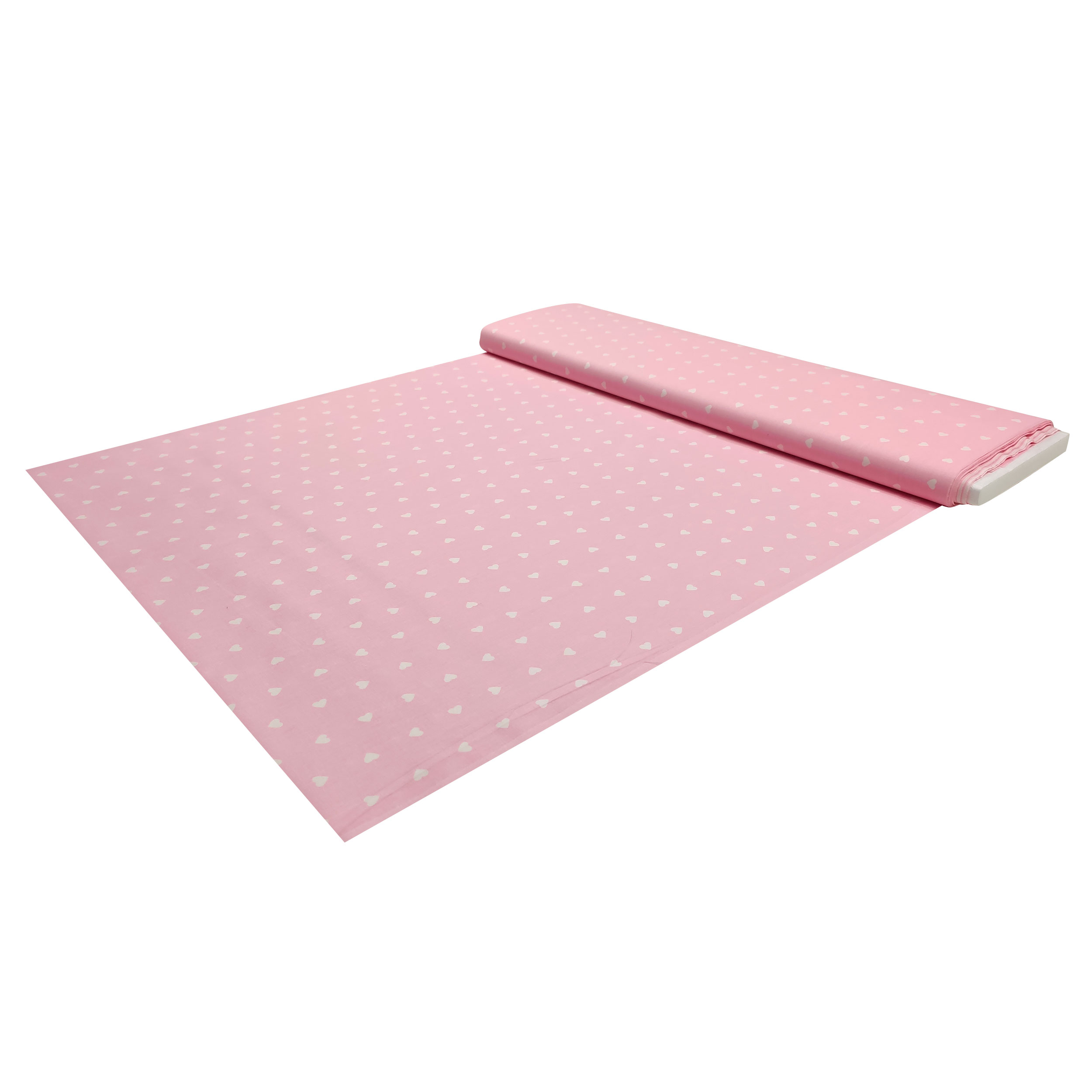 Printed Cotton with White Hearts - Colored Background  Image