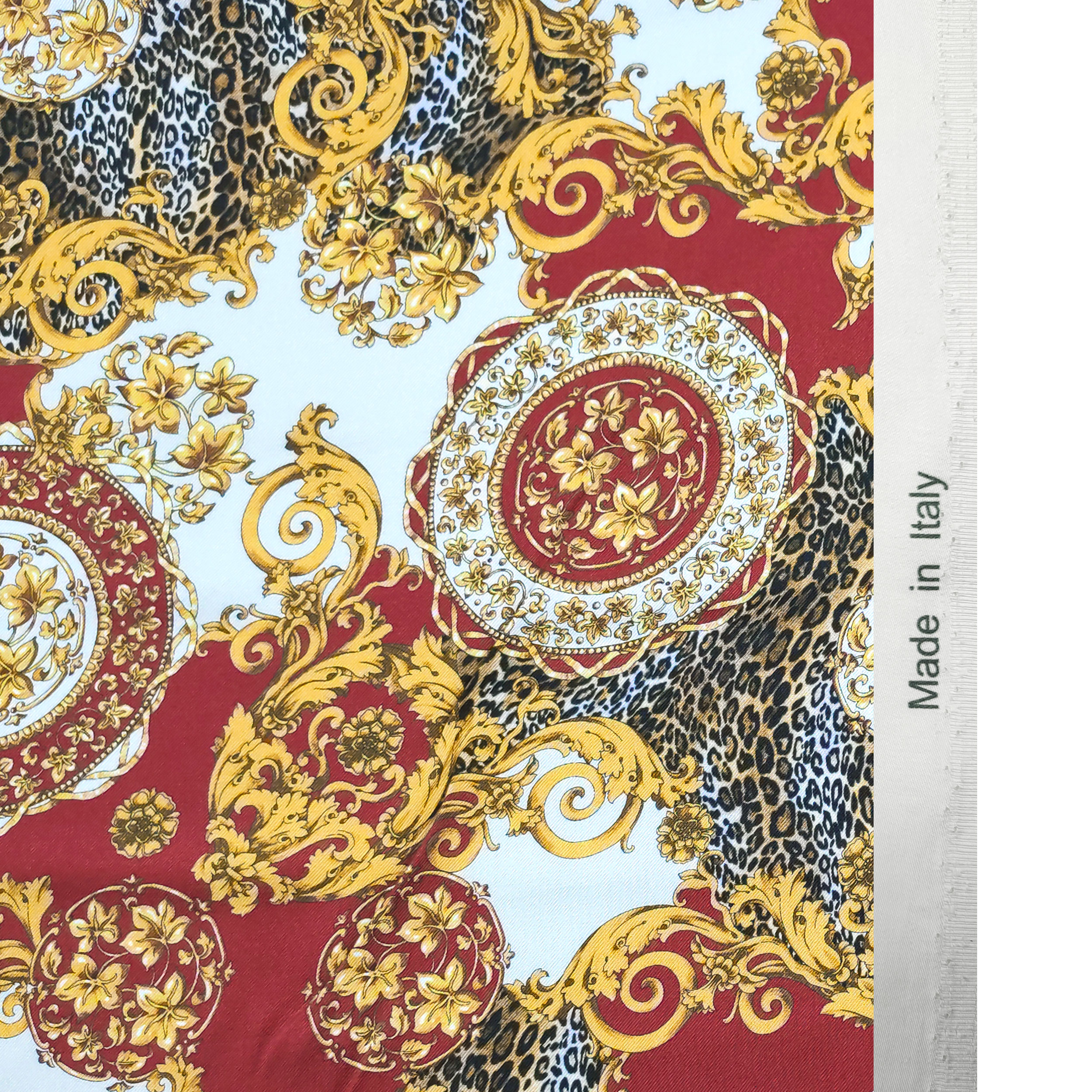 Mezcla de seda de moda manchada Ramage Rojo oscuro