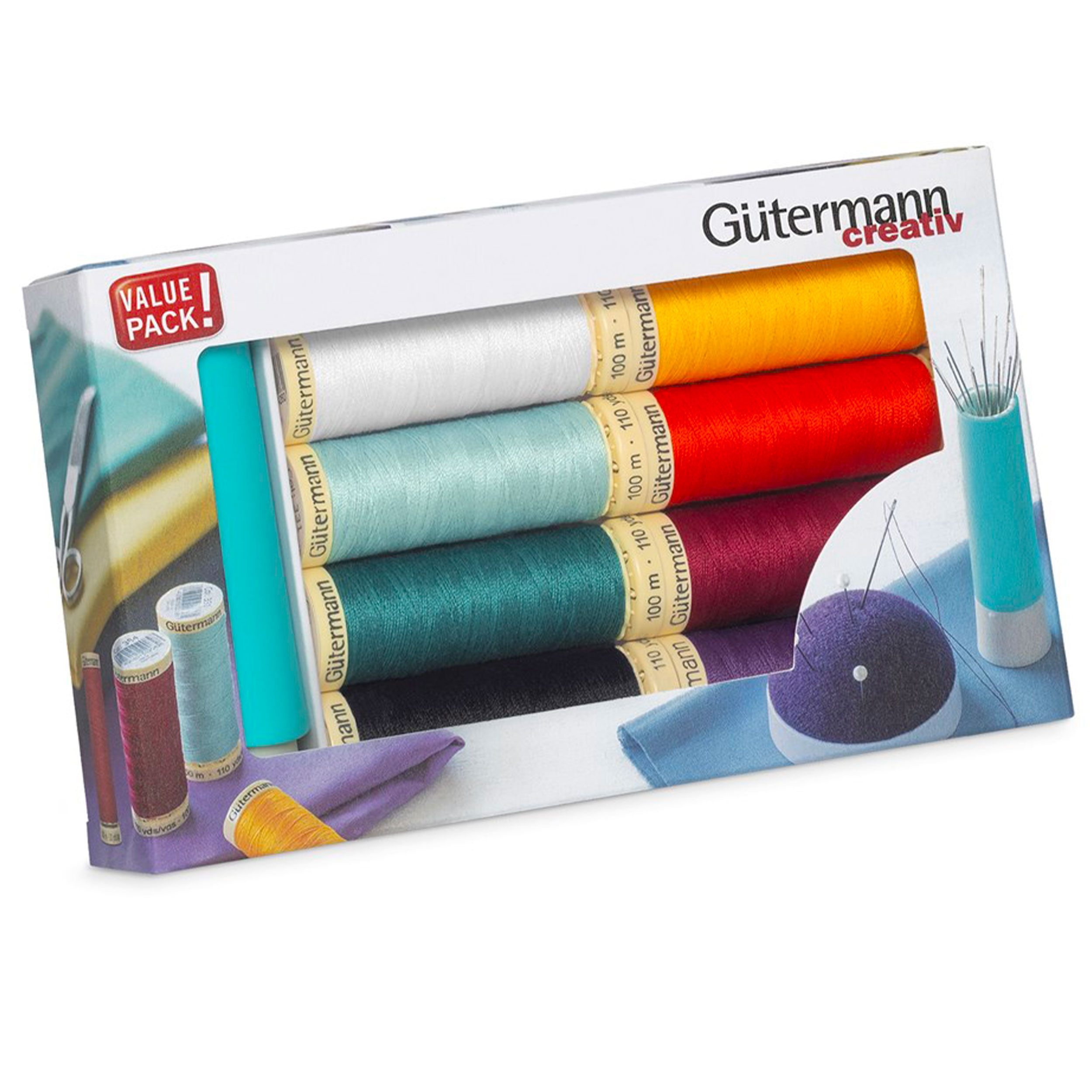 Gutermann Máquina de Coser 8 Bobinas 100 m con Portaagujas Prym