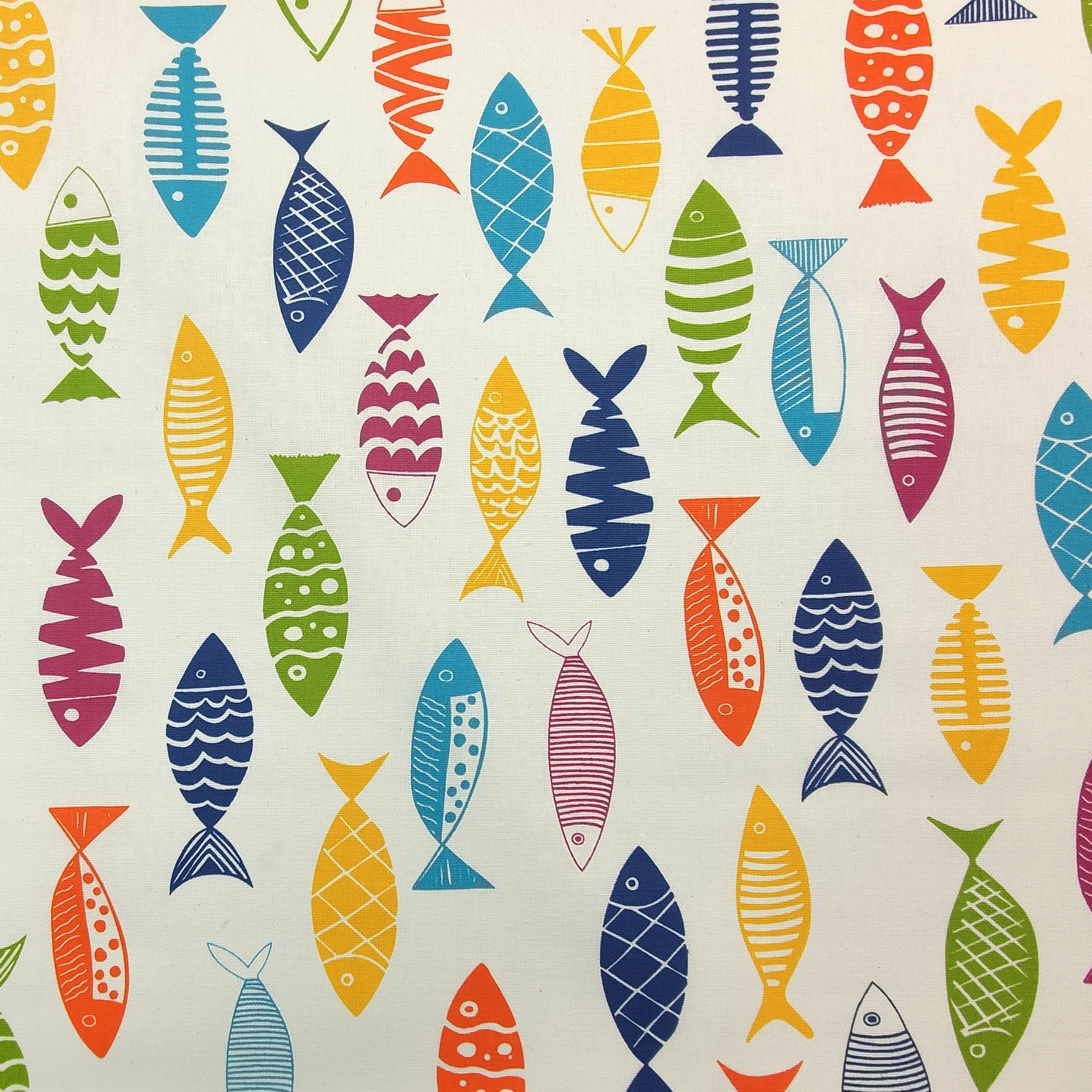 Nappe en résine de tissu découpé avec poissons colorés 200x140 cm Image