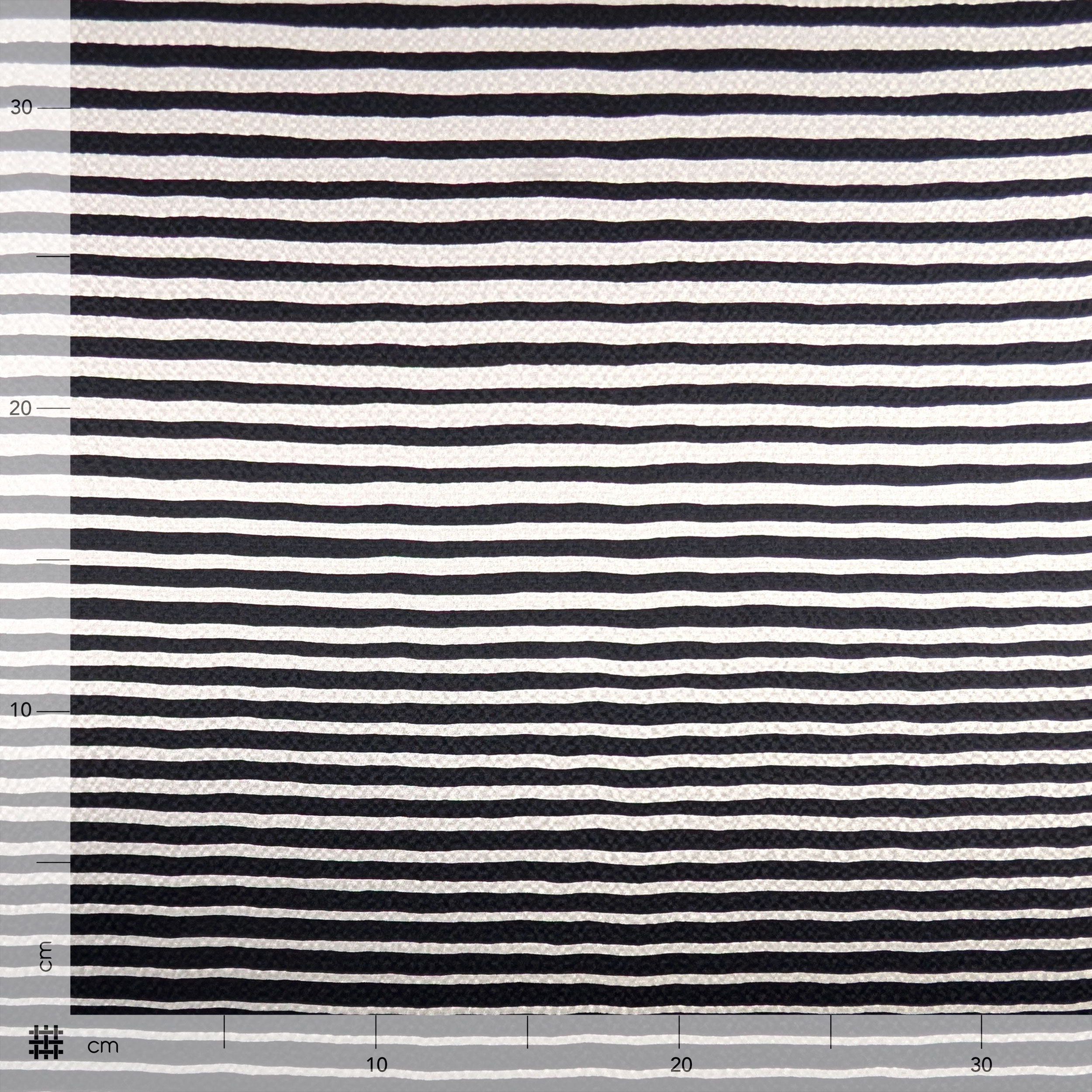 Pure Silk Horizontal Black and White Stripes 90x140 cm Image