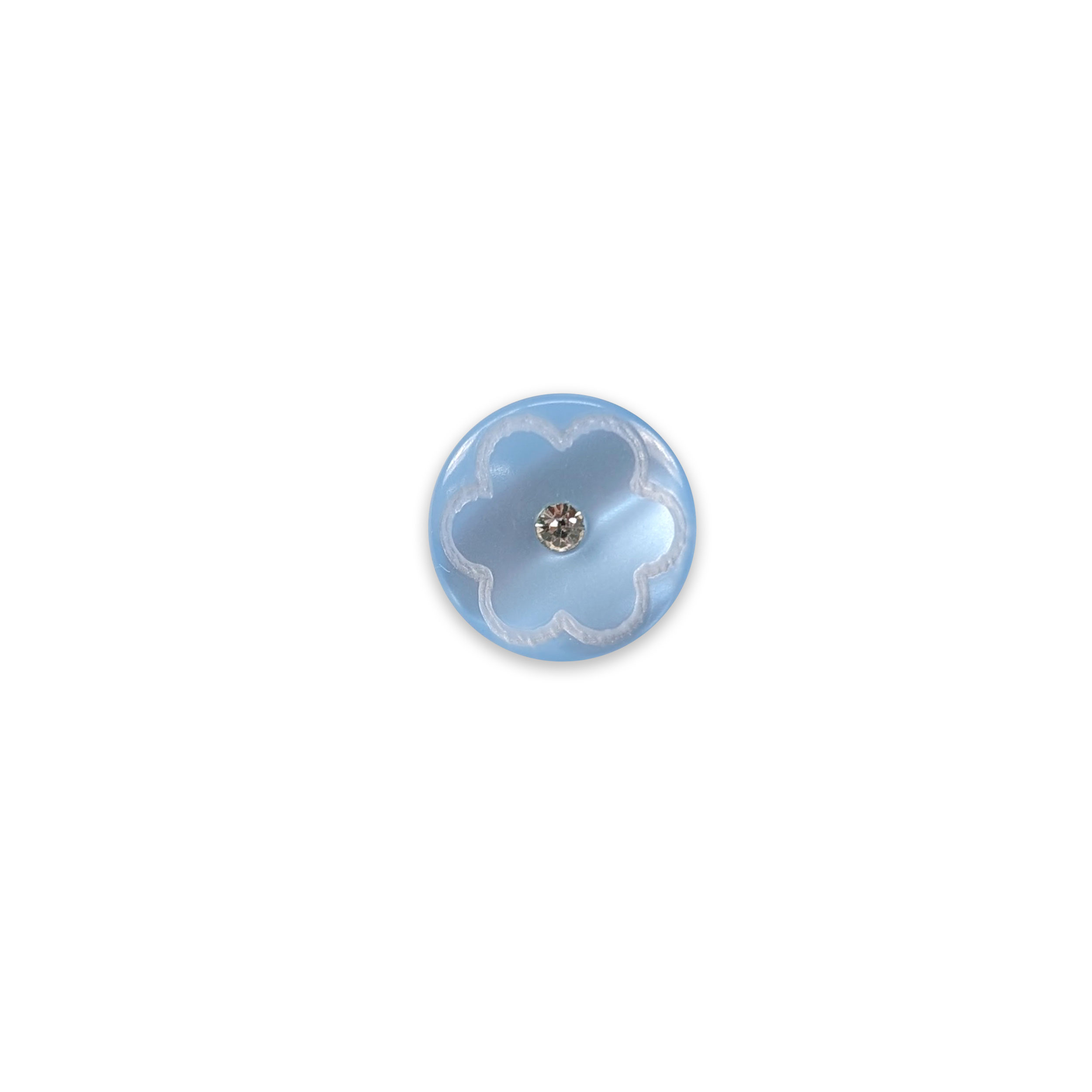 Blue Flower Button with Rhinestones Image