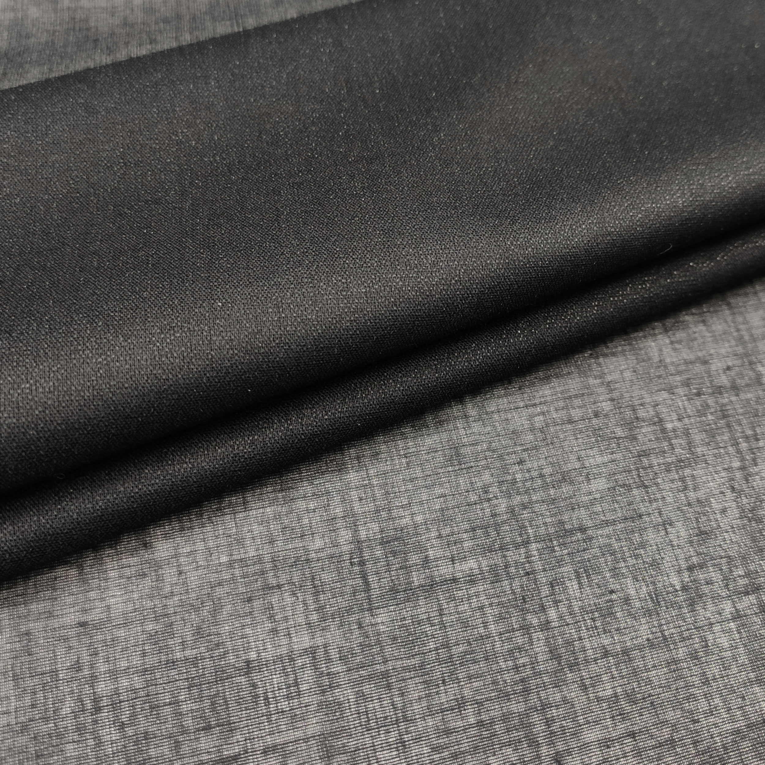 Lightweight Fusible Black Interfacing WOF 90 cm