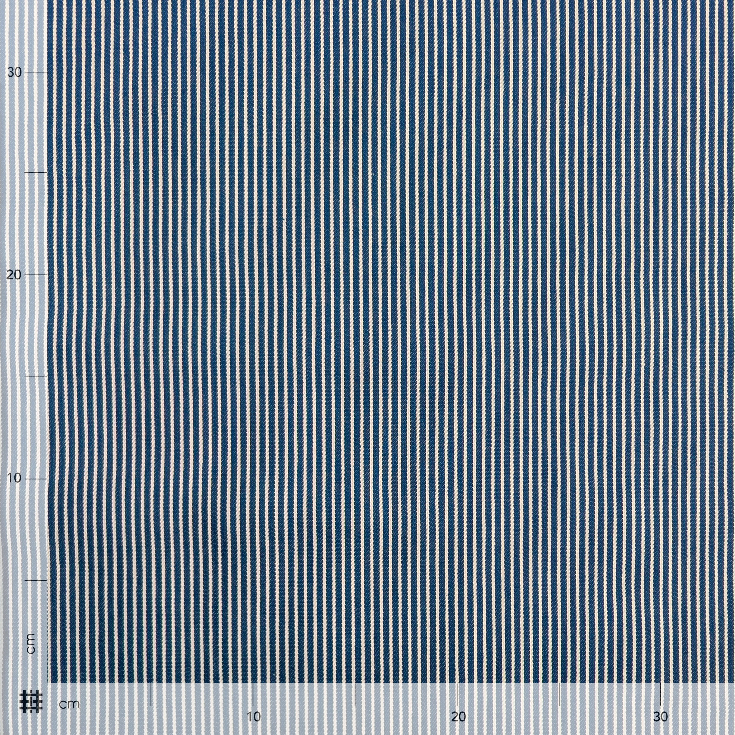 Denim Blue Vertical White Stripes Image