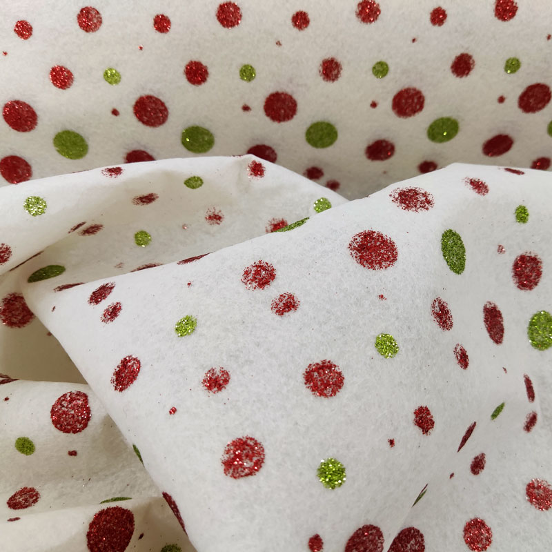 Pannolenci à pois pailletés fond crème H 75 cm