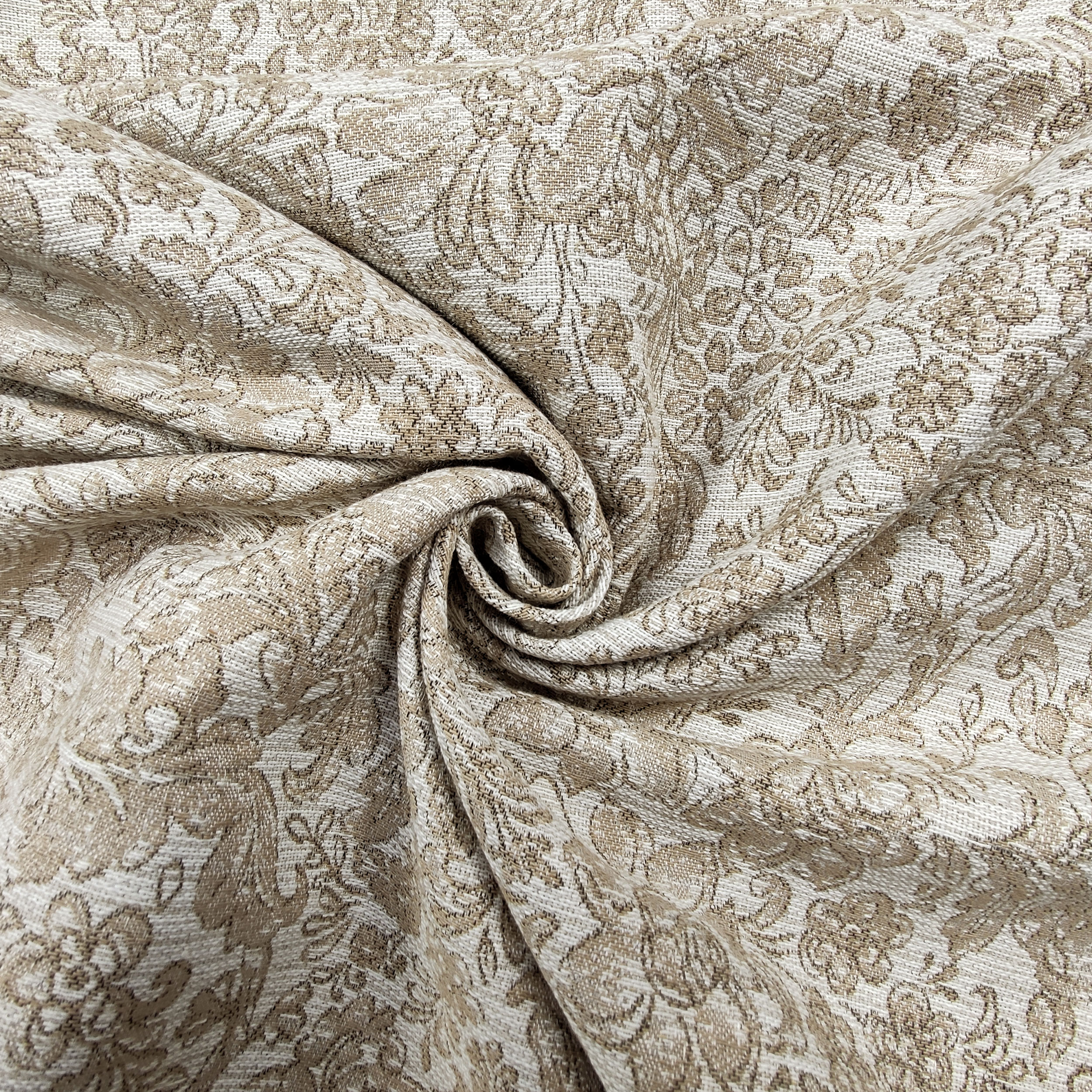 Jacquard Blumen Beige Einrichtungsstoff