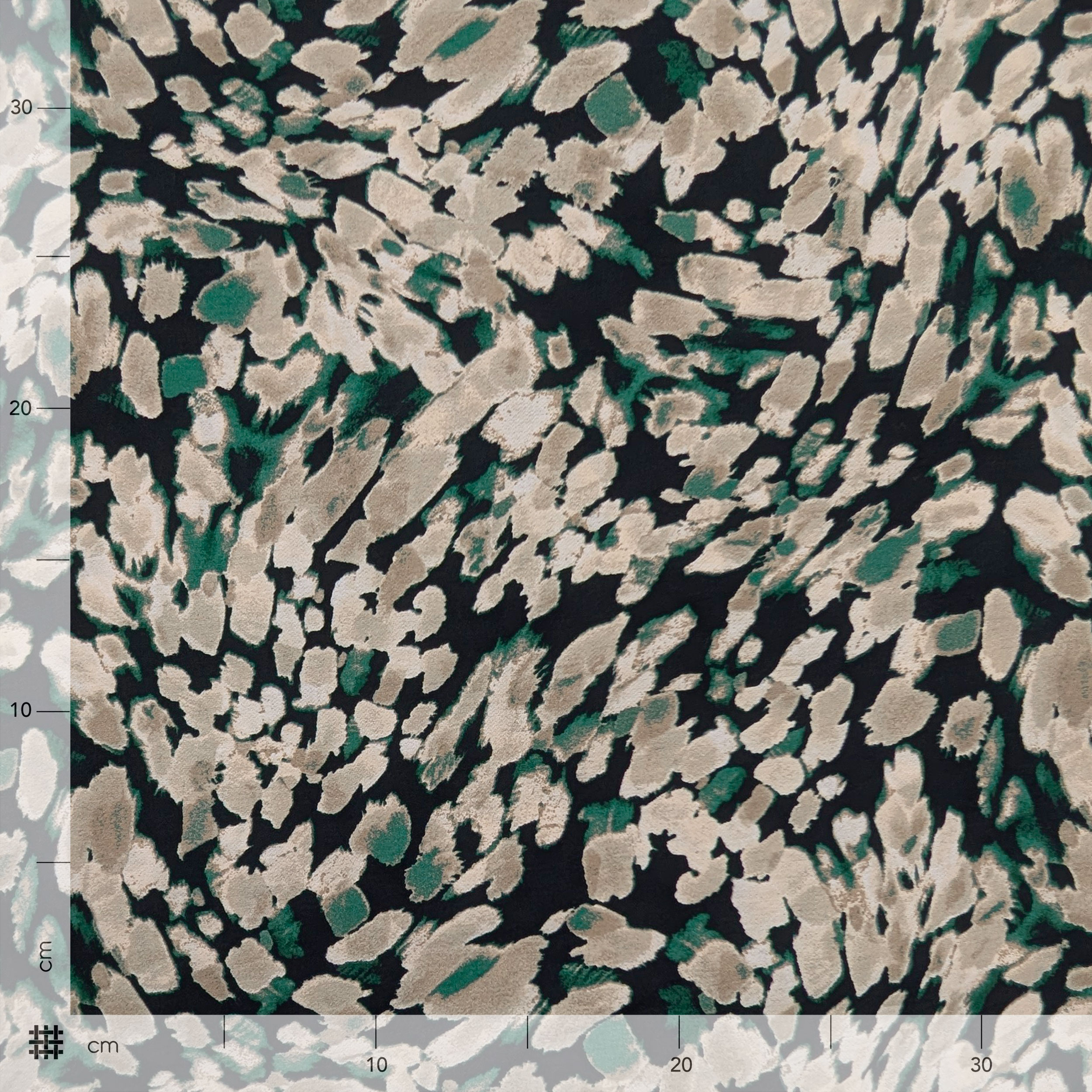 Viscose Hand Crepe Floral Abstract Green Image