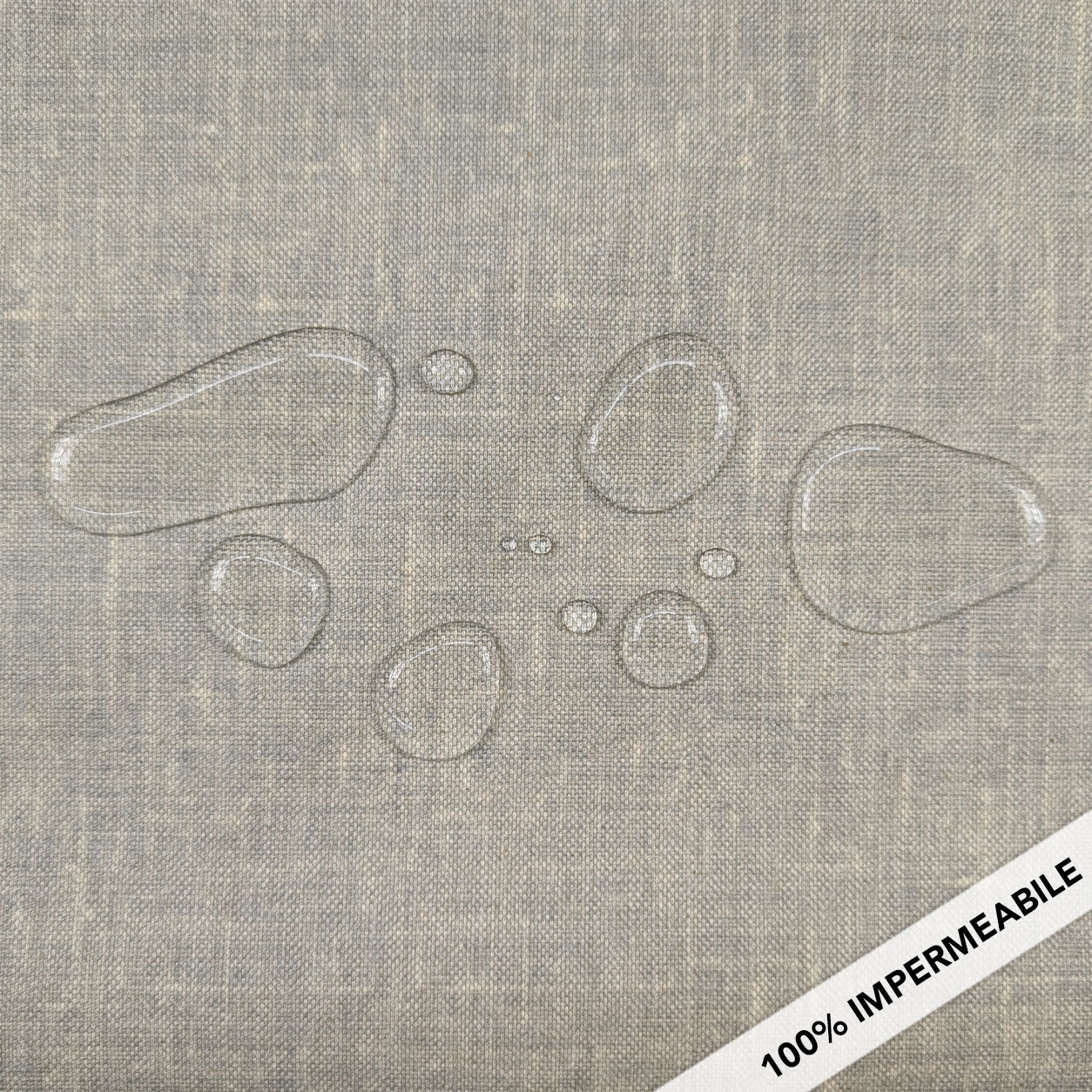Light Grey Mixed Linen Resin Tablecloth Fabric Image