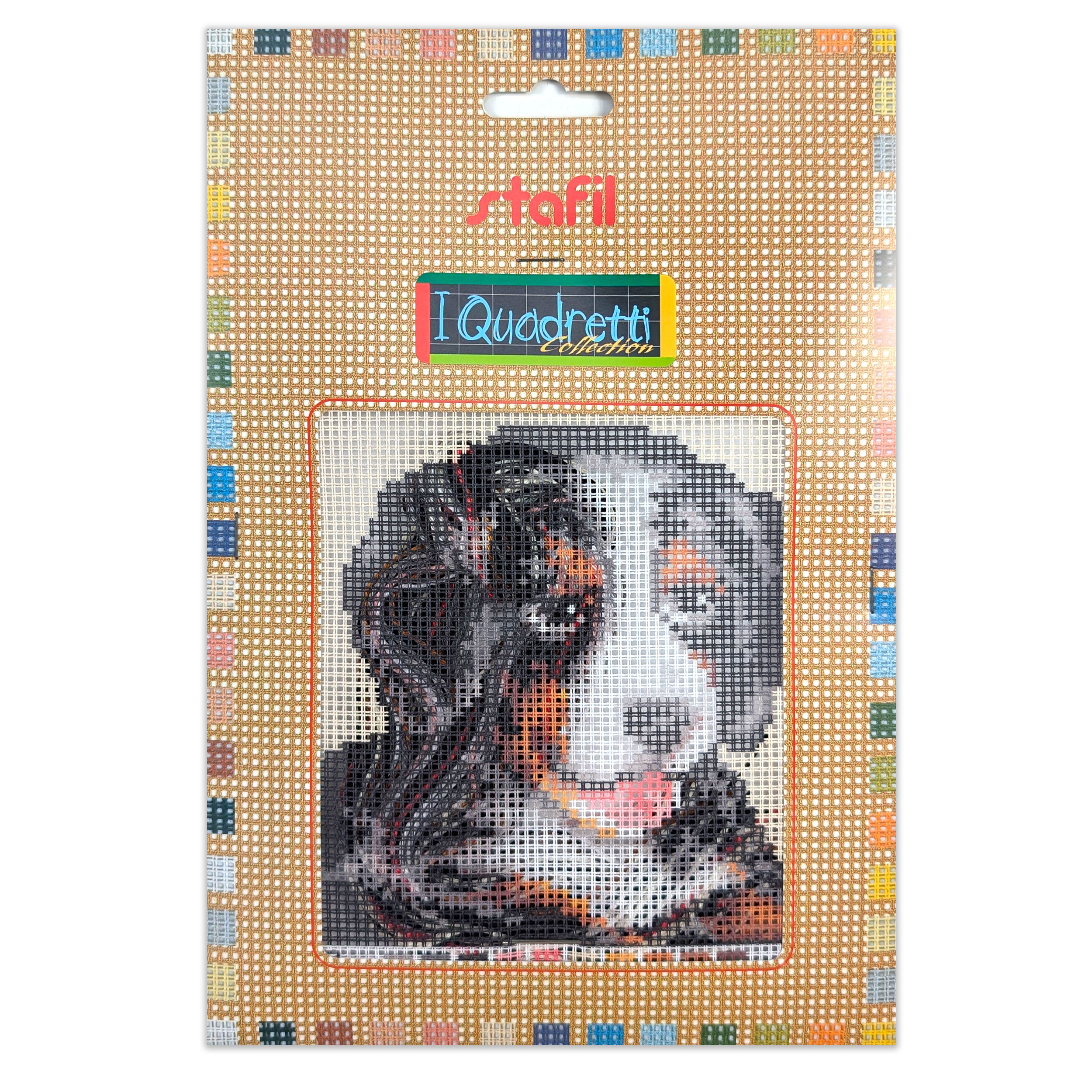 Half Cross Stitch Set "i Quadretti" Bernese Shepherd Image
