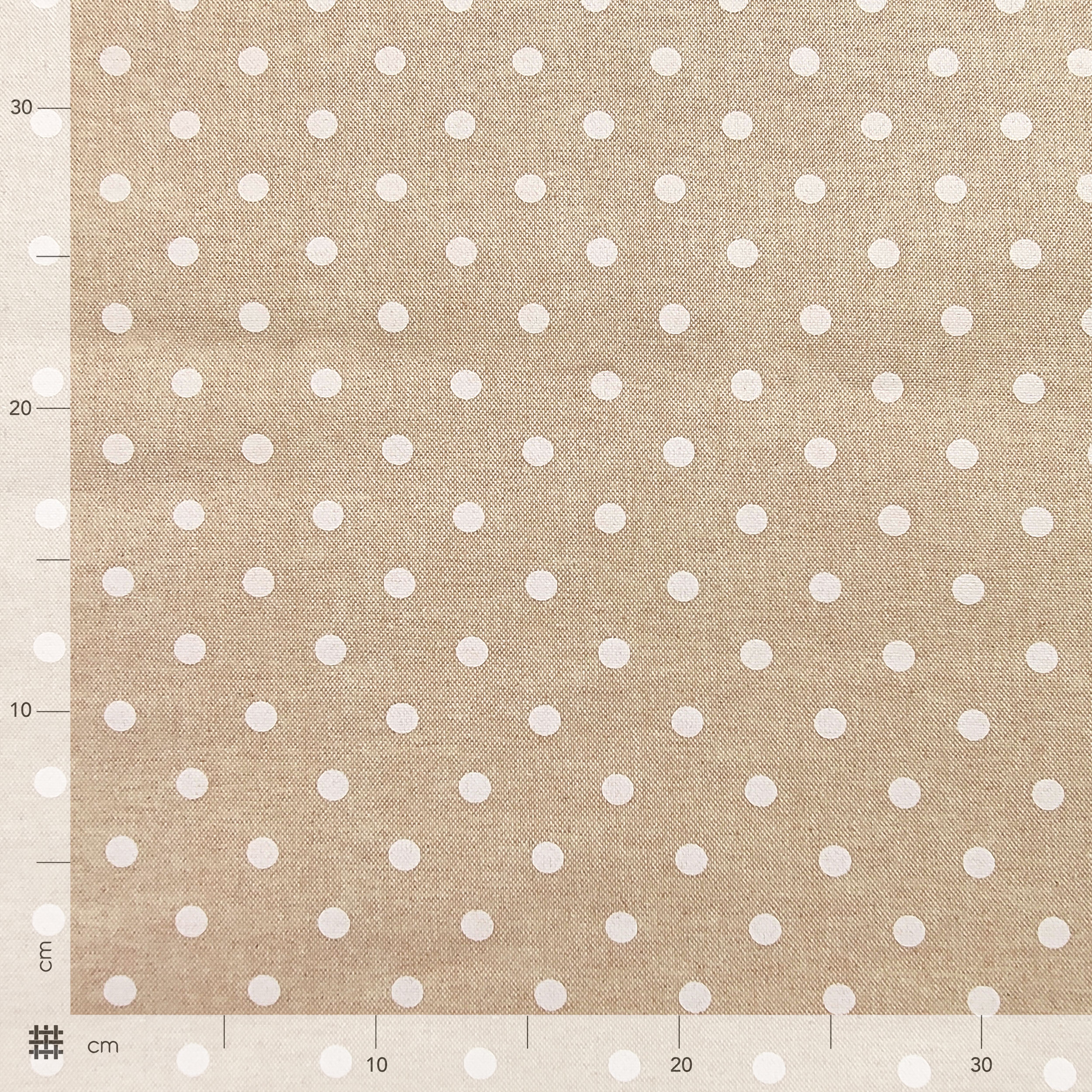Harzbeschichtete, fleckenfreie Tischdecke Beige Polka Dot