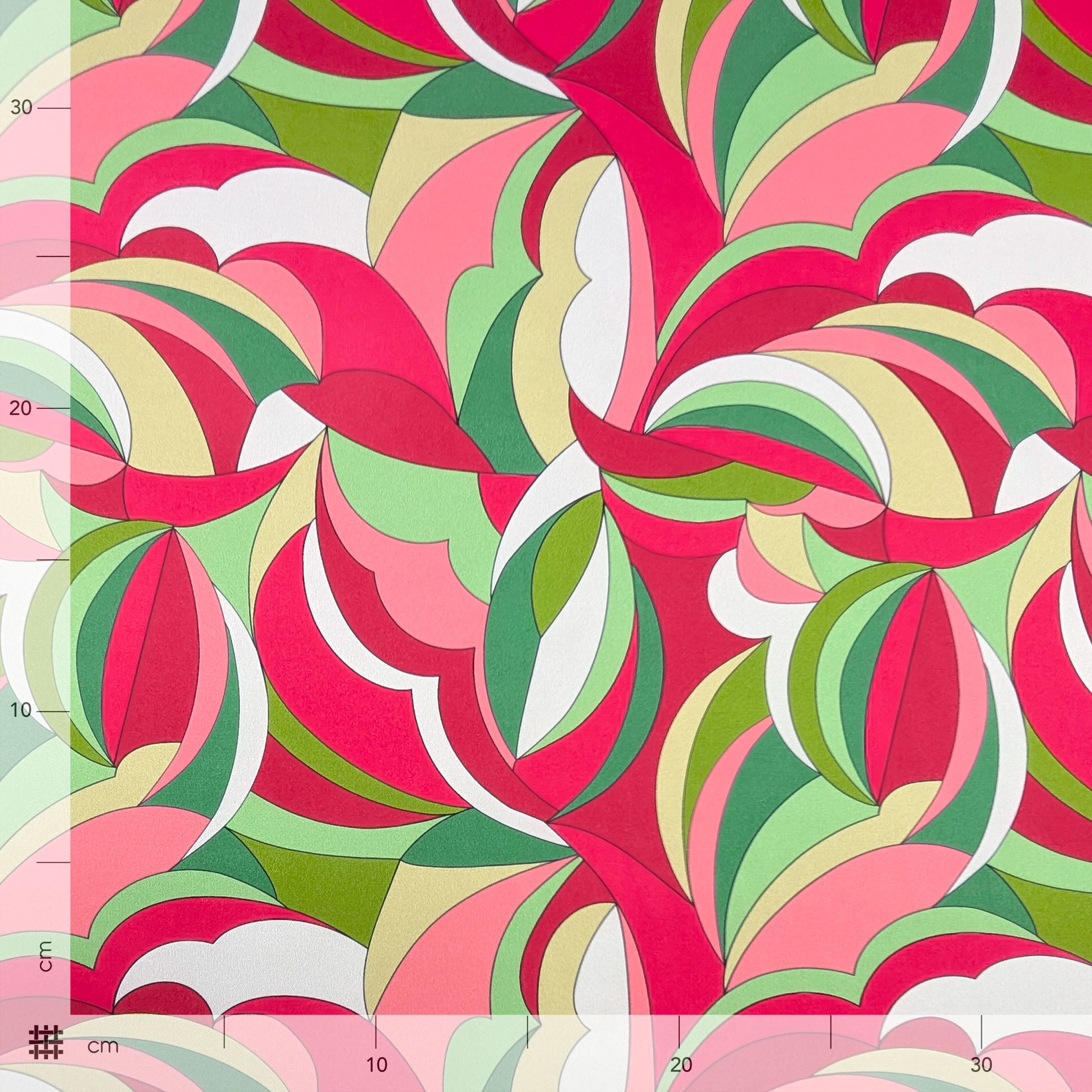 Satin Set High Fashion Fantasy Multicolour Red Green Image