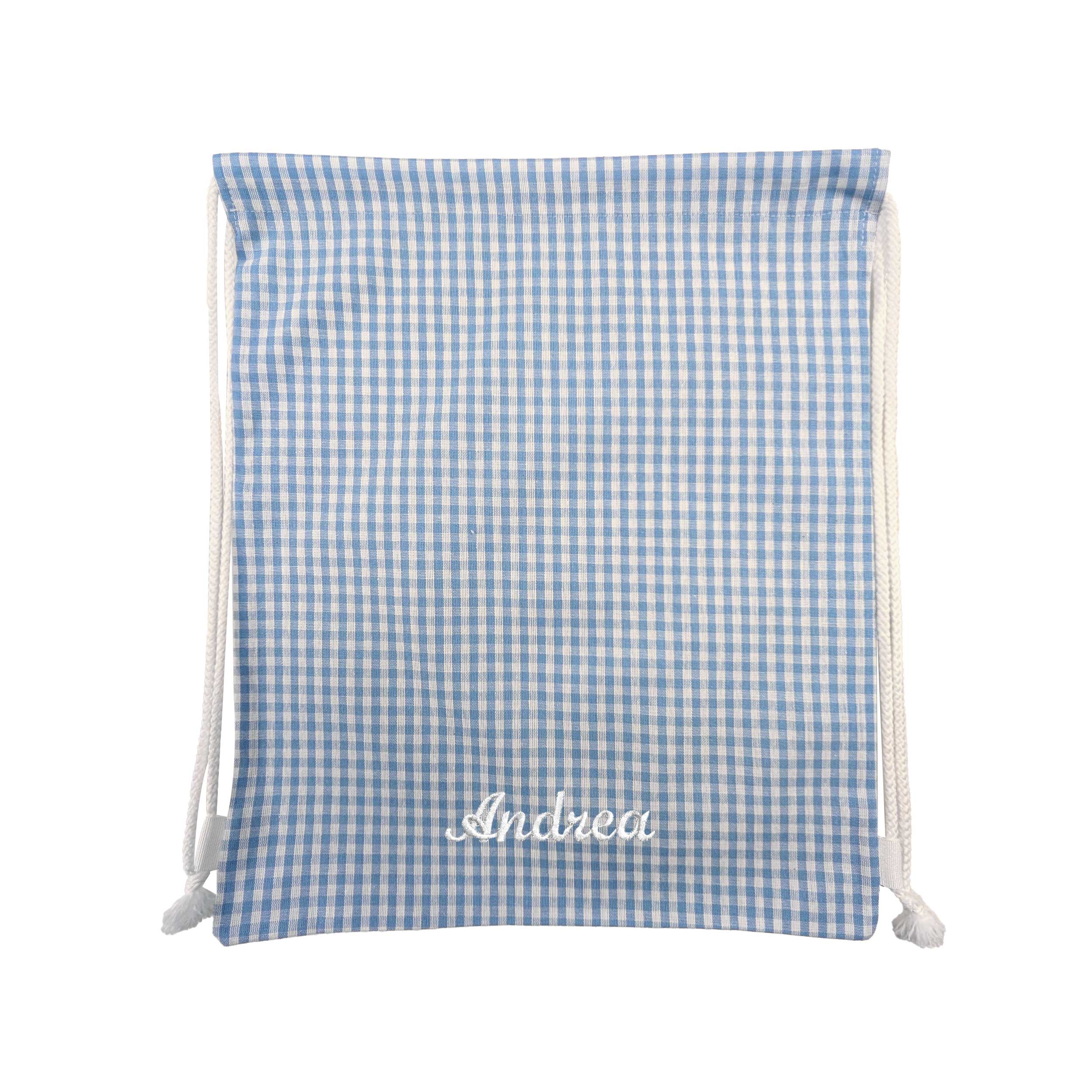 Kindergarten Backpack Squares Dyed In Light Blue Thread Image