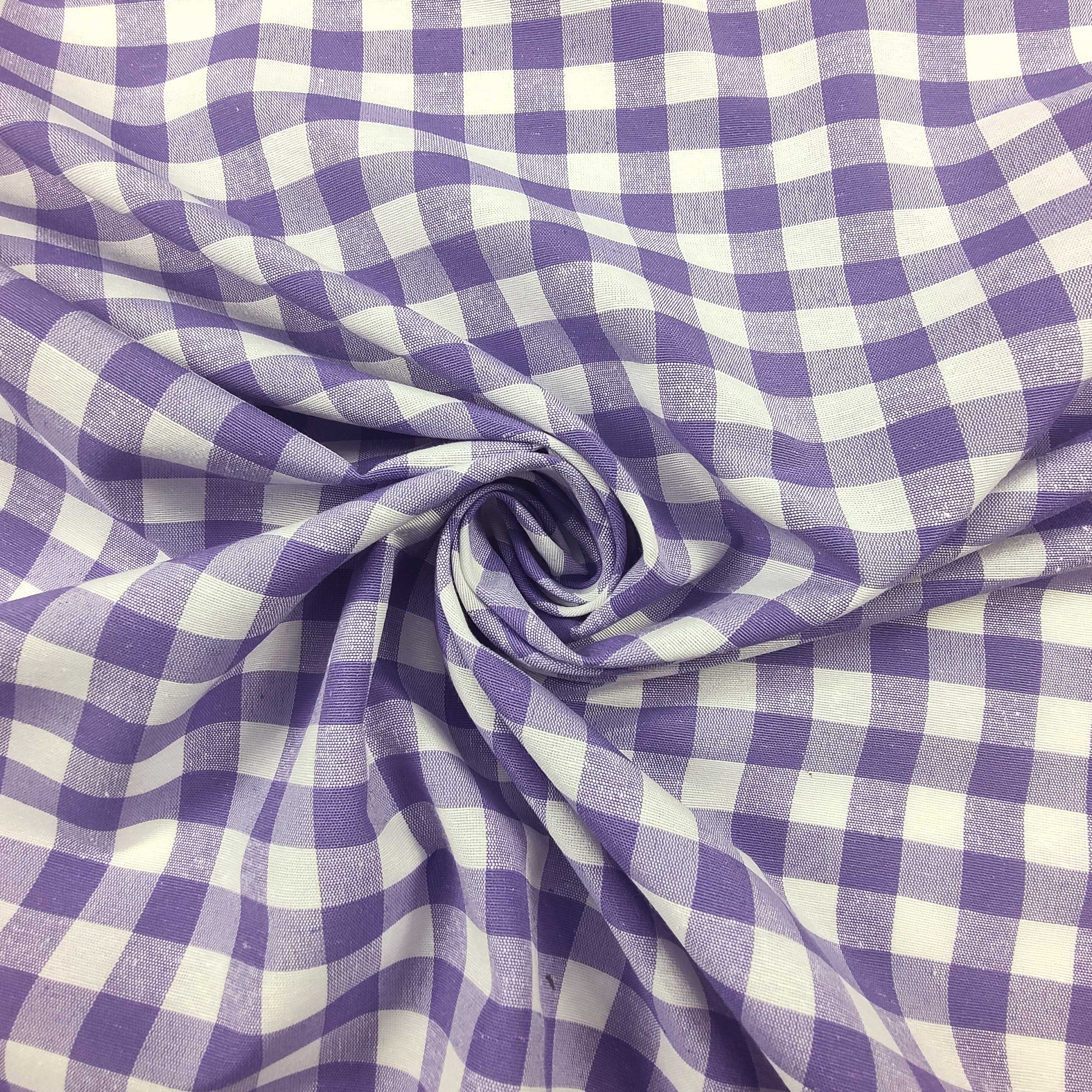 Cutout Fabric Yarn Dyed for Tablecloth Square Pattern Lilac 80x140 cm Image