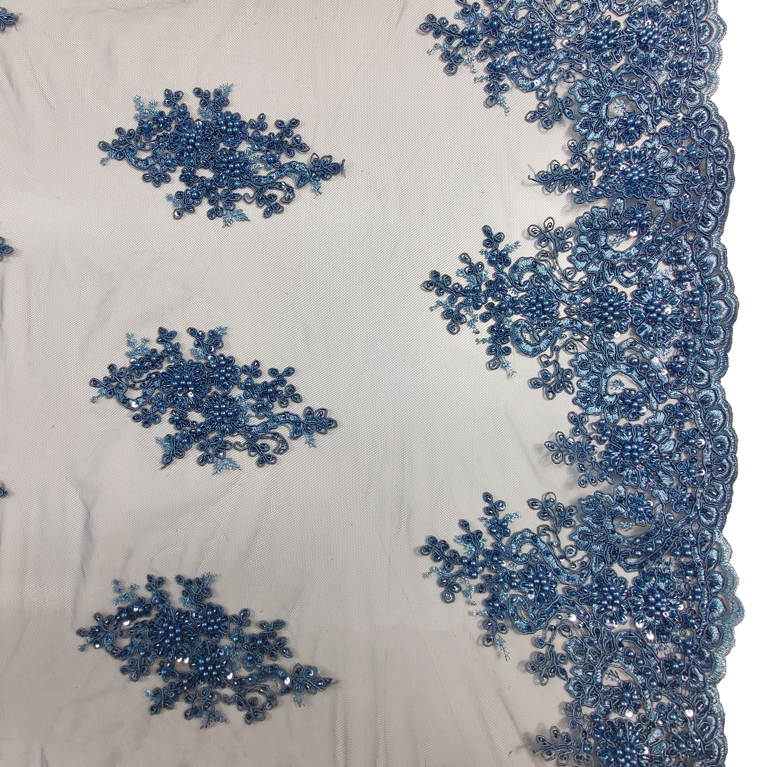 Tulle brodé perlé Lux Celeste