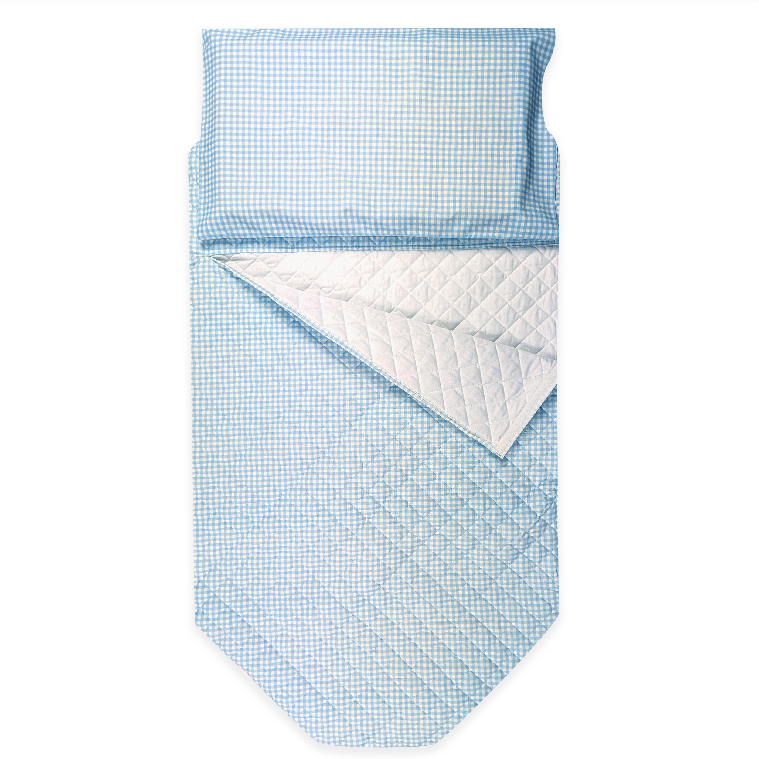Shaped Sleeping Bag for Brandine Squares Light Blue