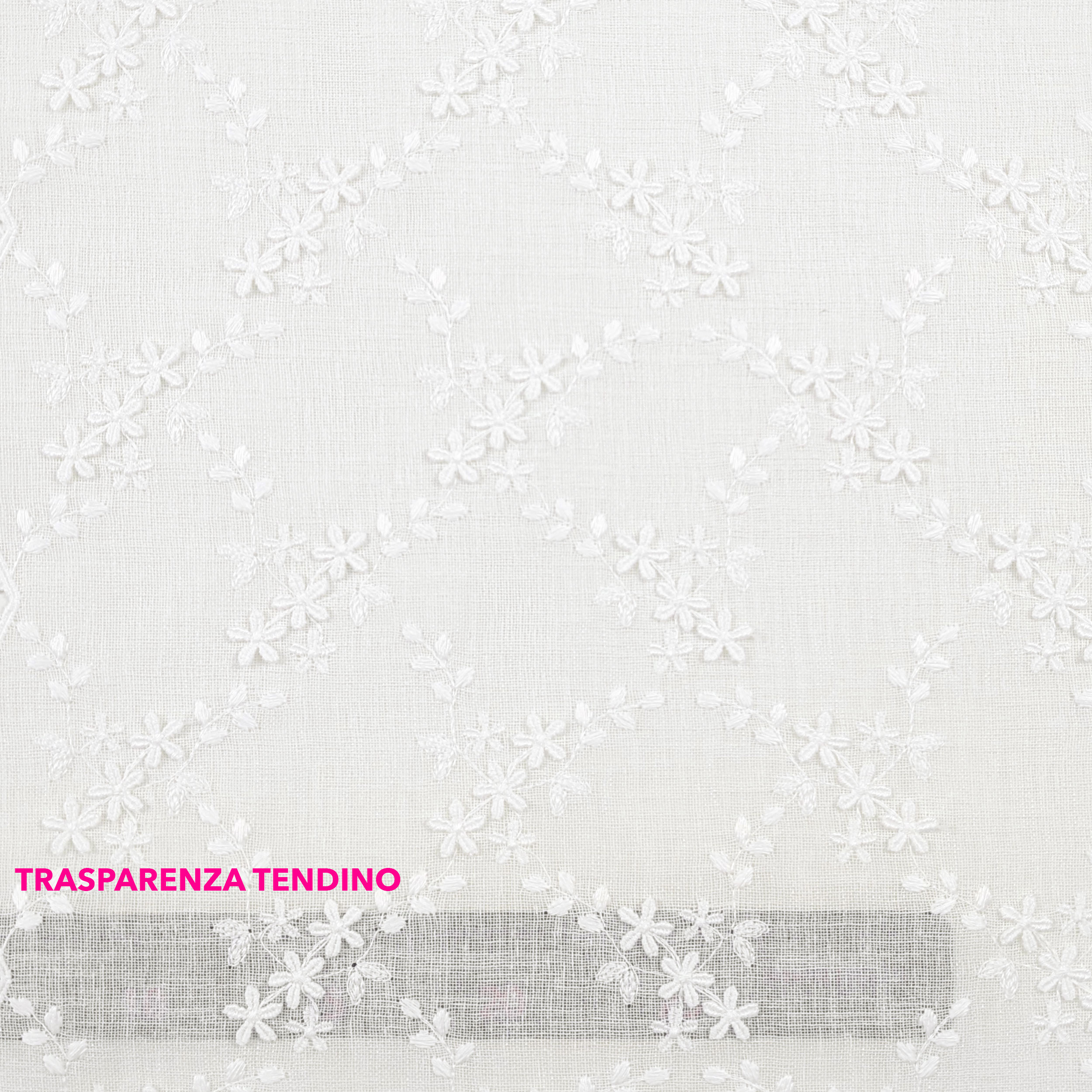 Scalloped Curtain Fabric Fiorellini White Image