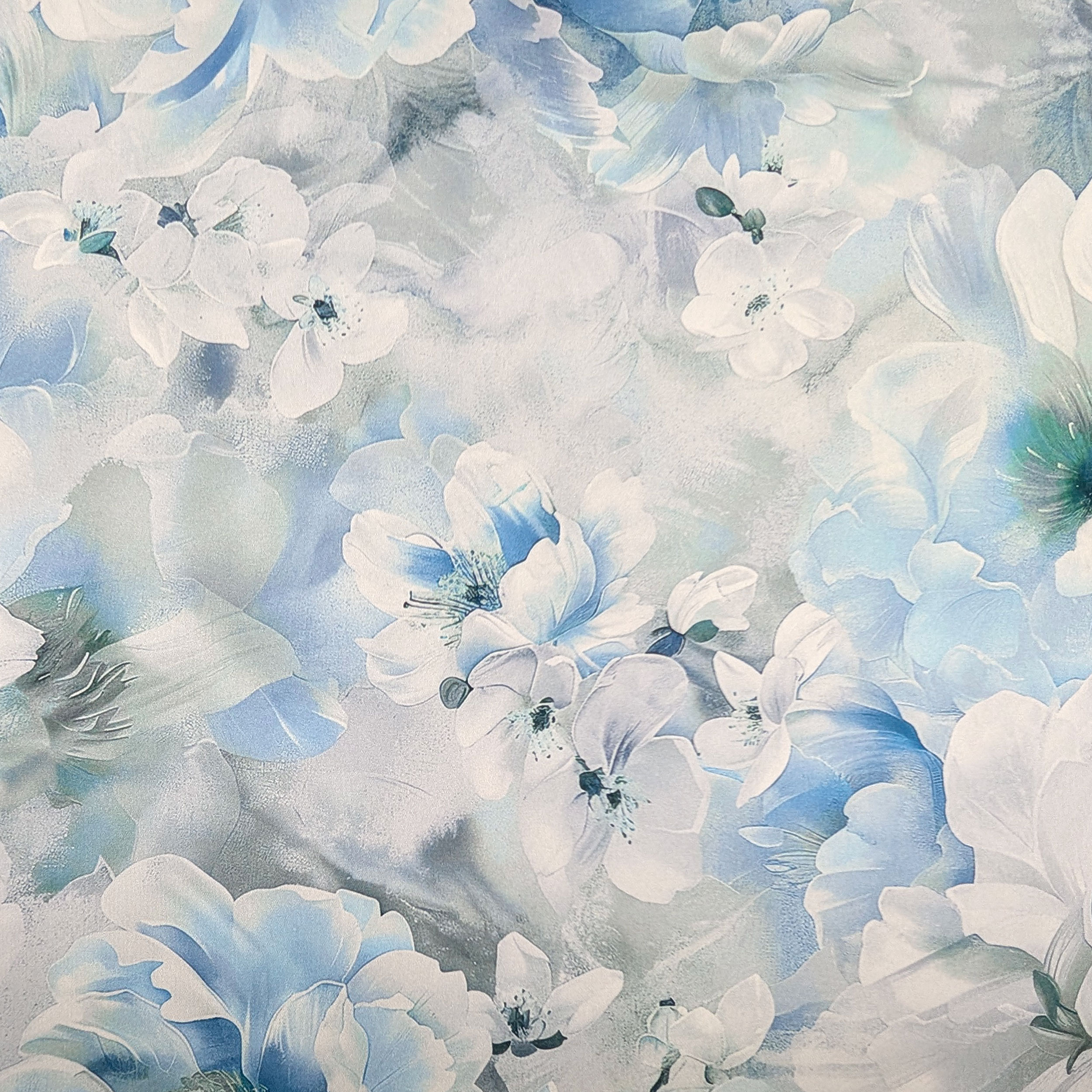 Satin Set High Fashion Blaue Blumen Image