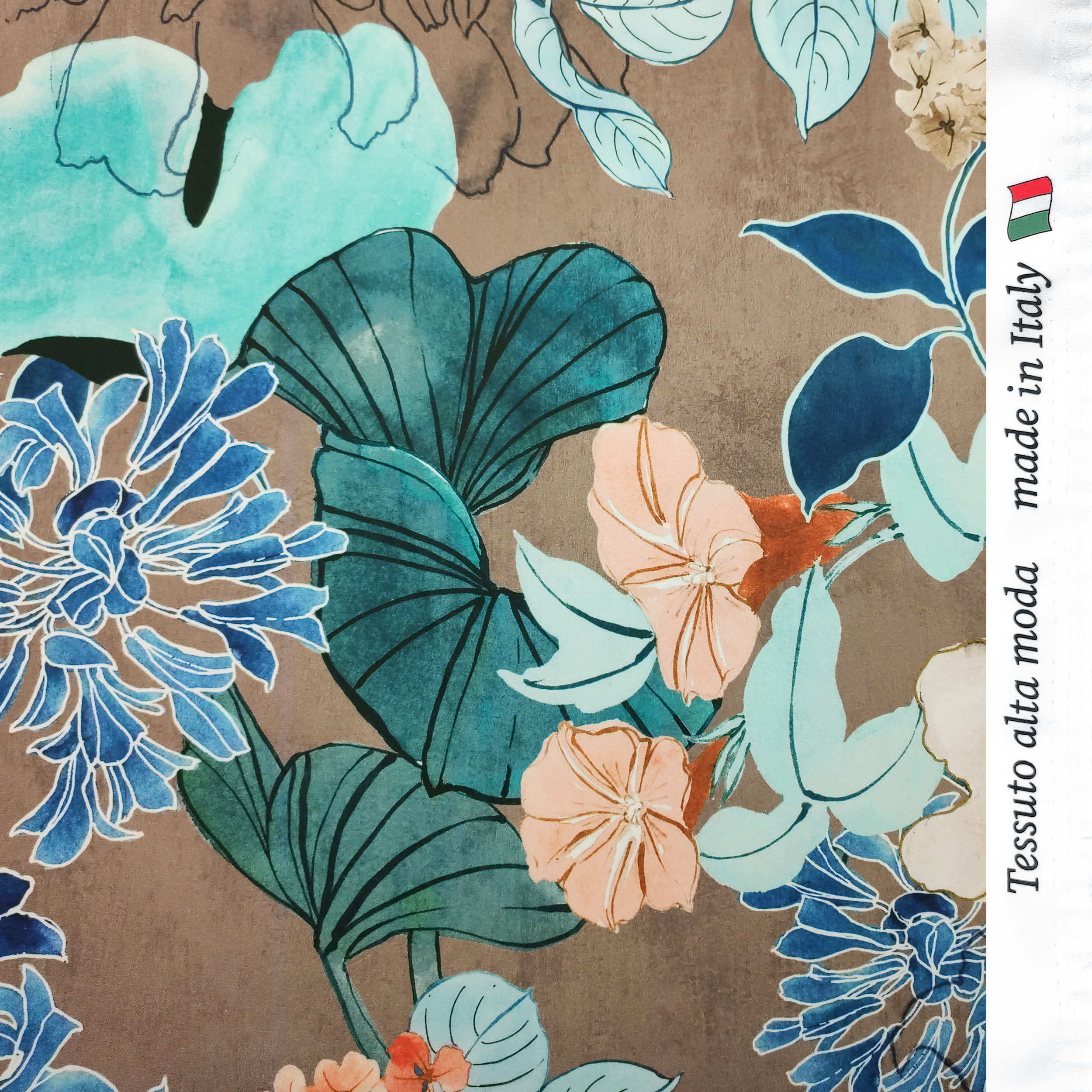 High Fashion Flowers Brown Background
