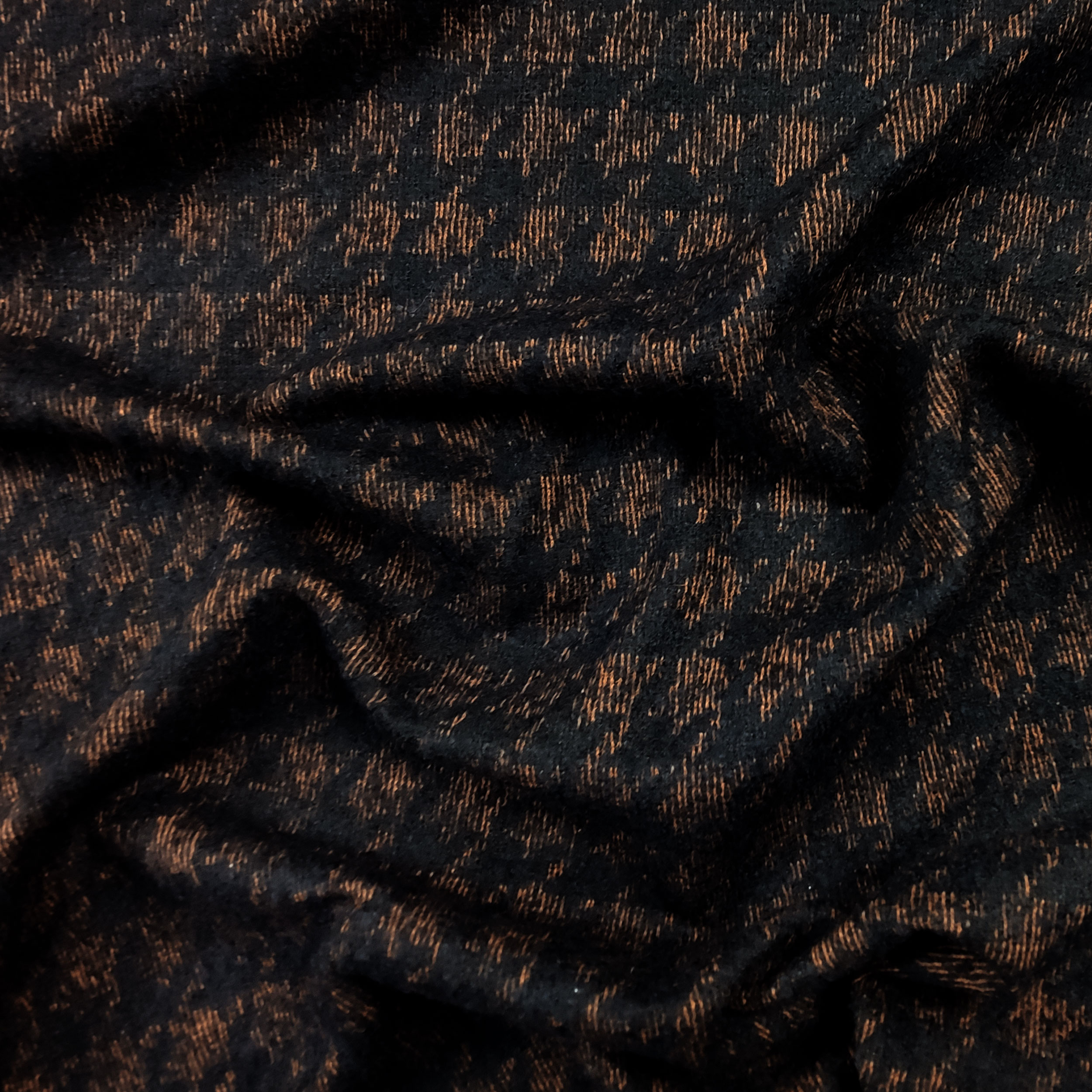 Bielastic Pied de Poule Blue Brown fabric