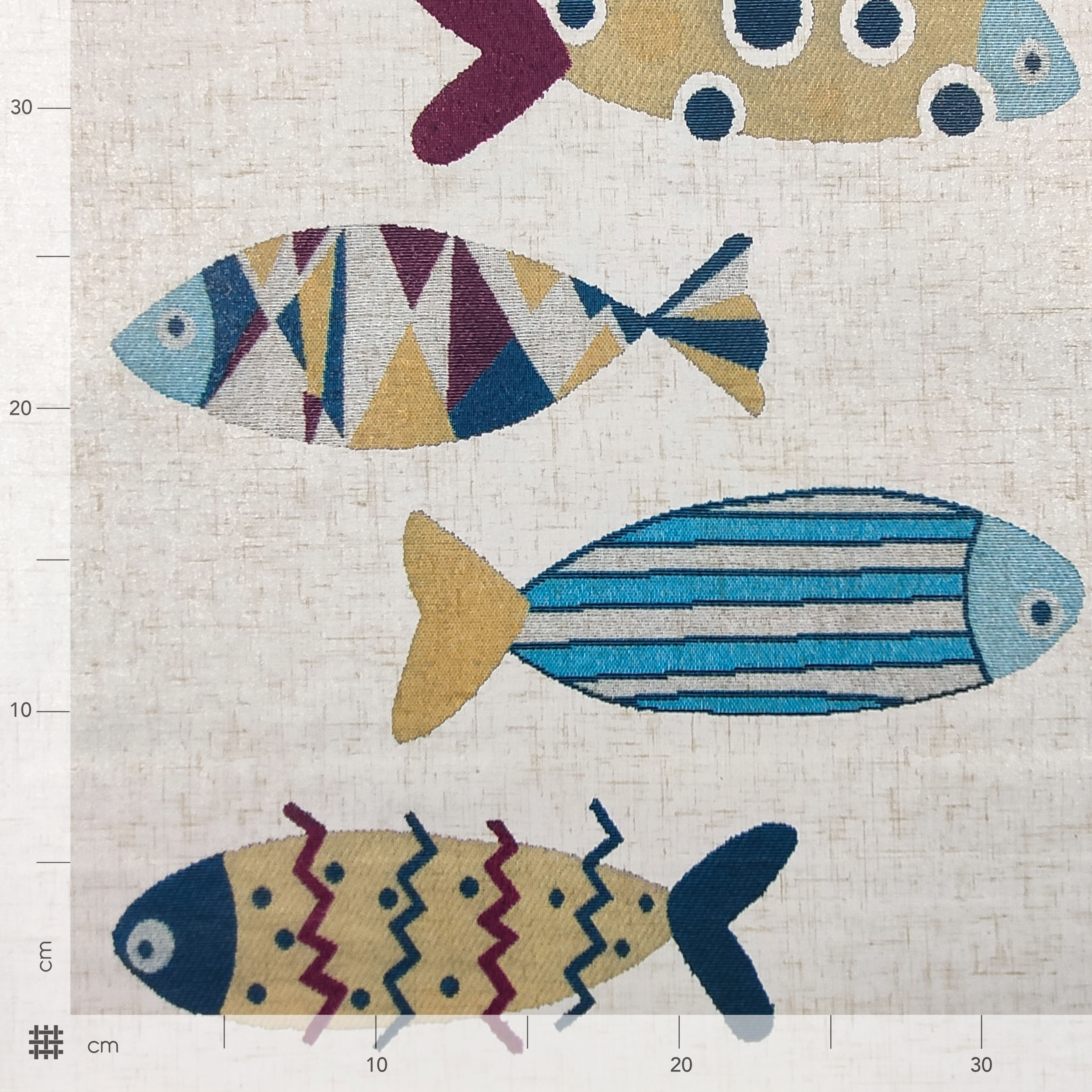 Tejido para Mantel Plastificado Pescado Doble Filo