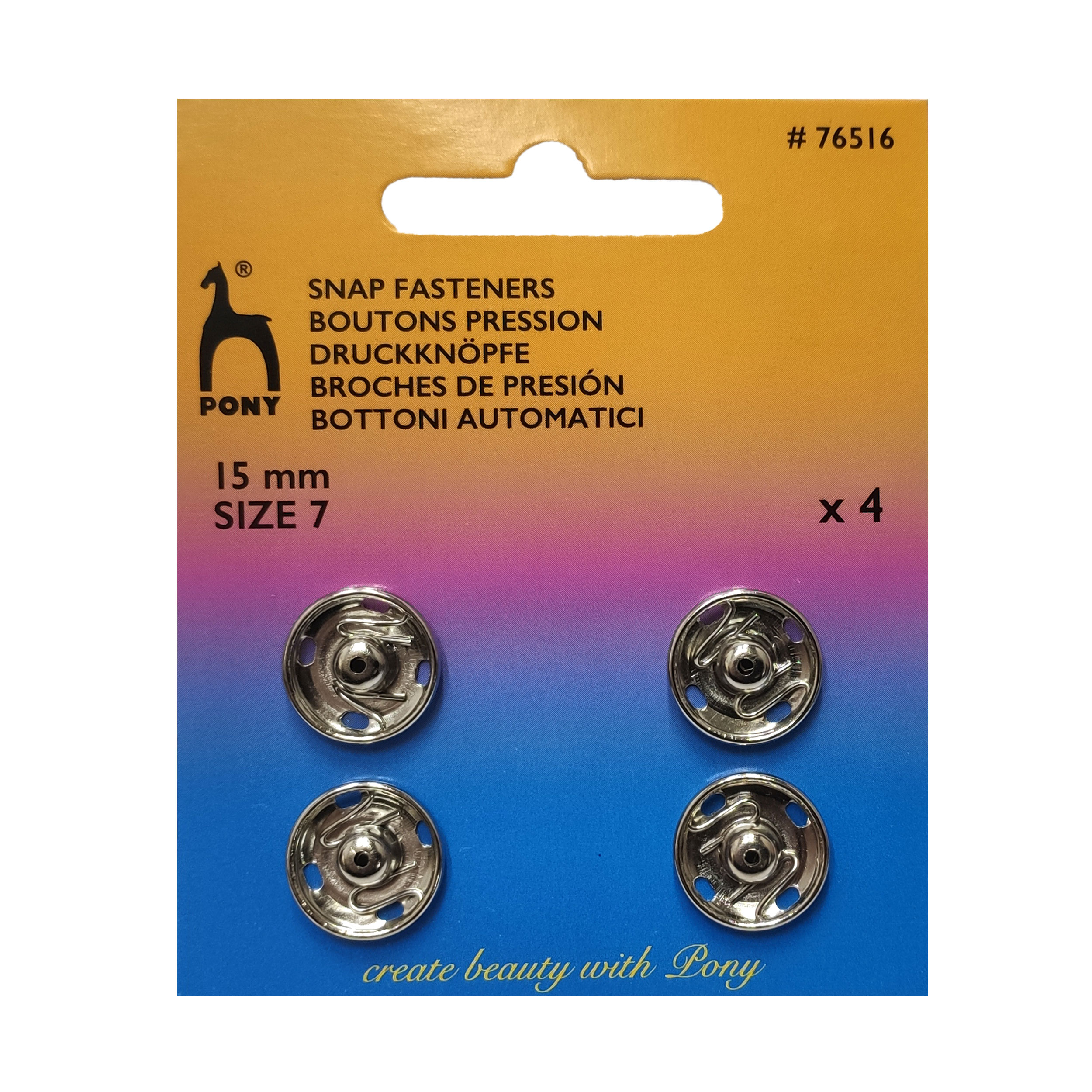 Boutons automatiques Silver Pony 15 mm