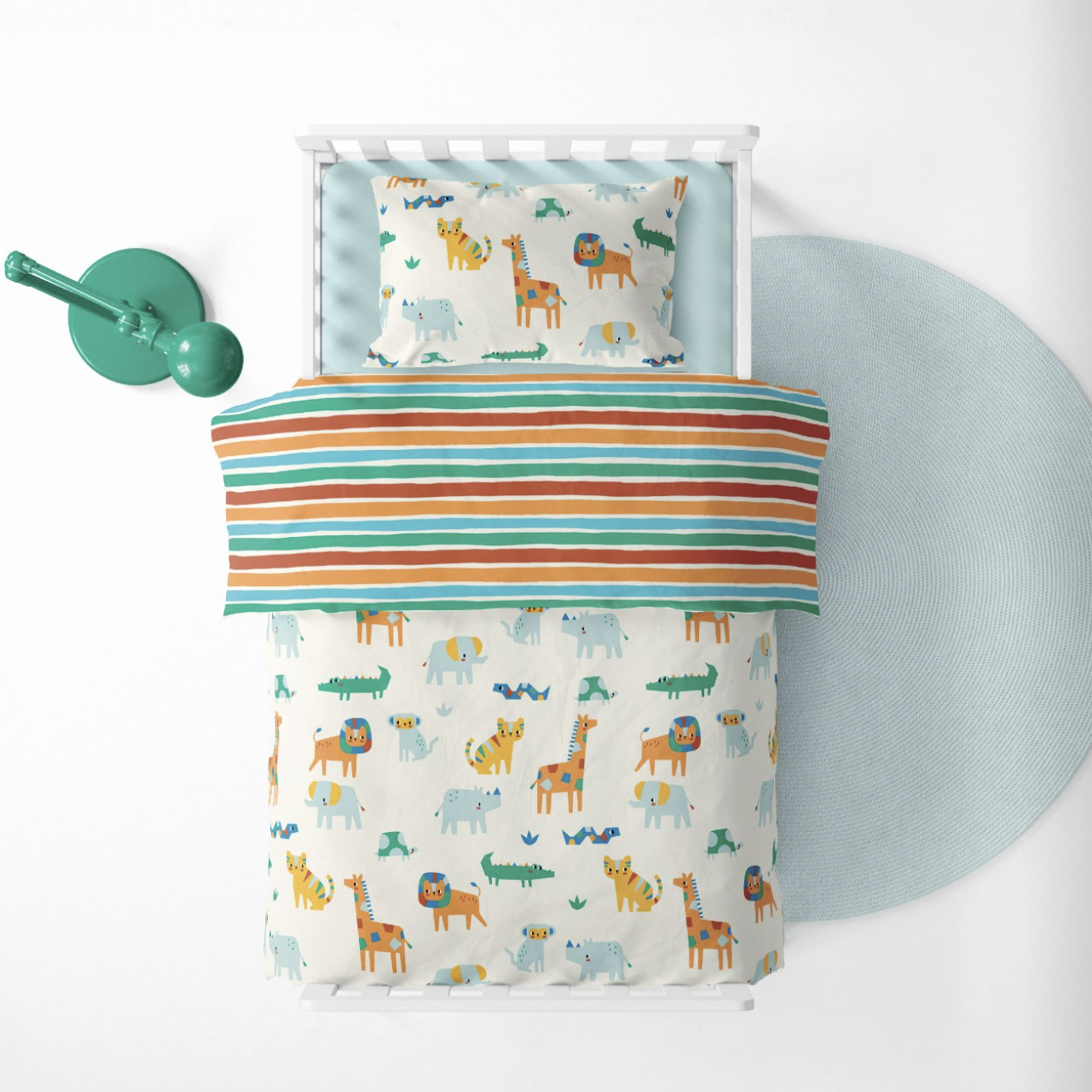Cotton Poplin Coloured Animals Image