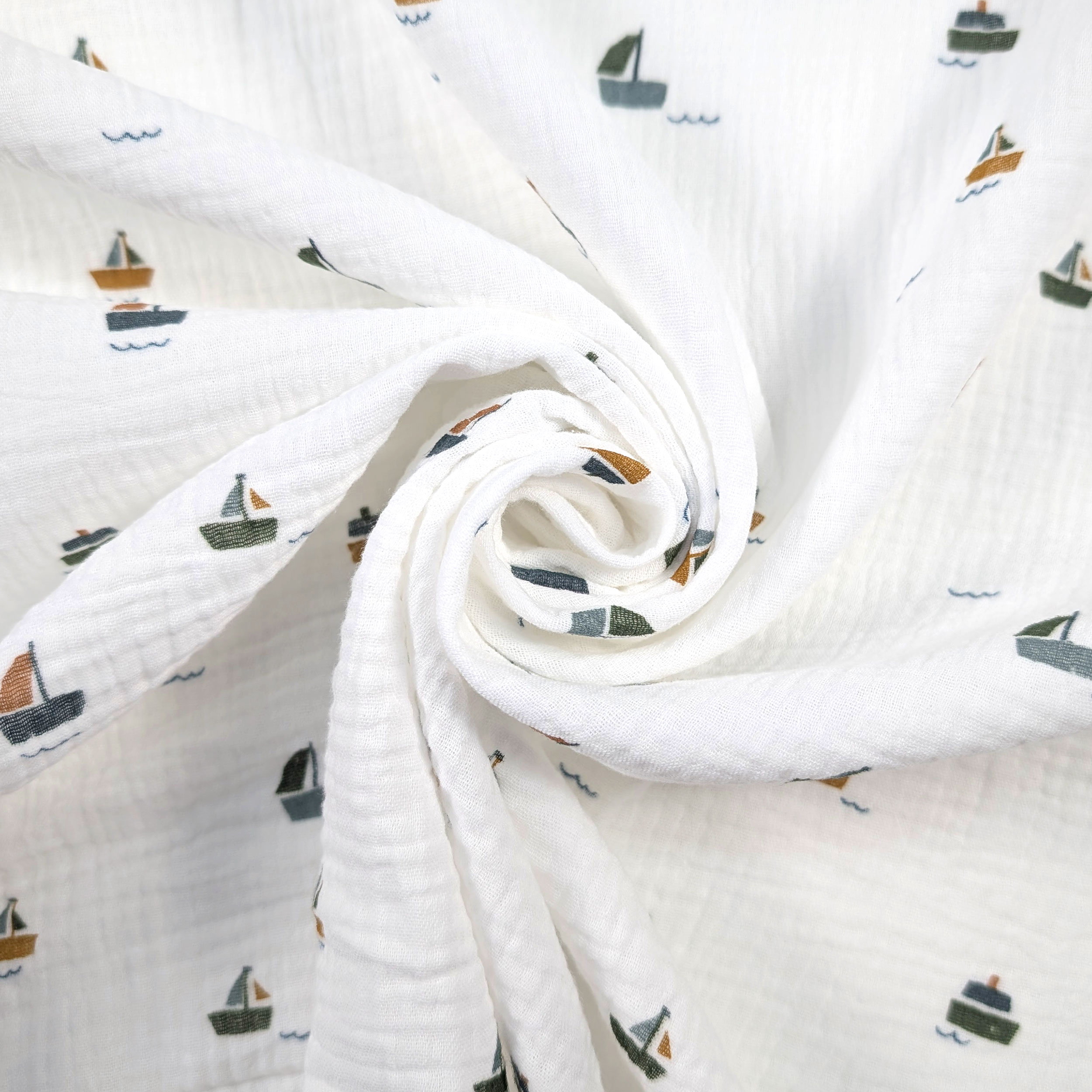 Cotton Muslin Sailing Boats Image
