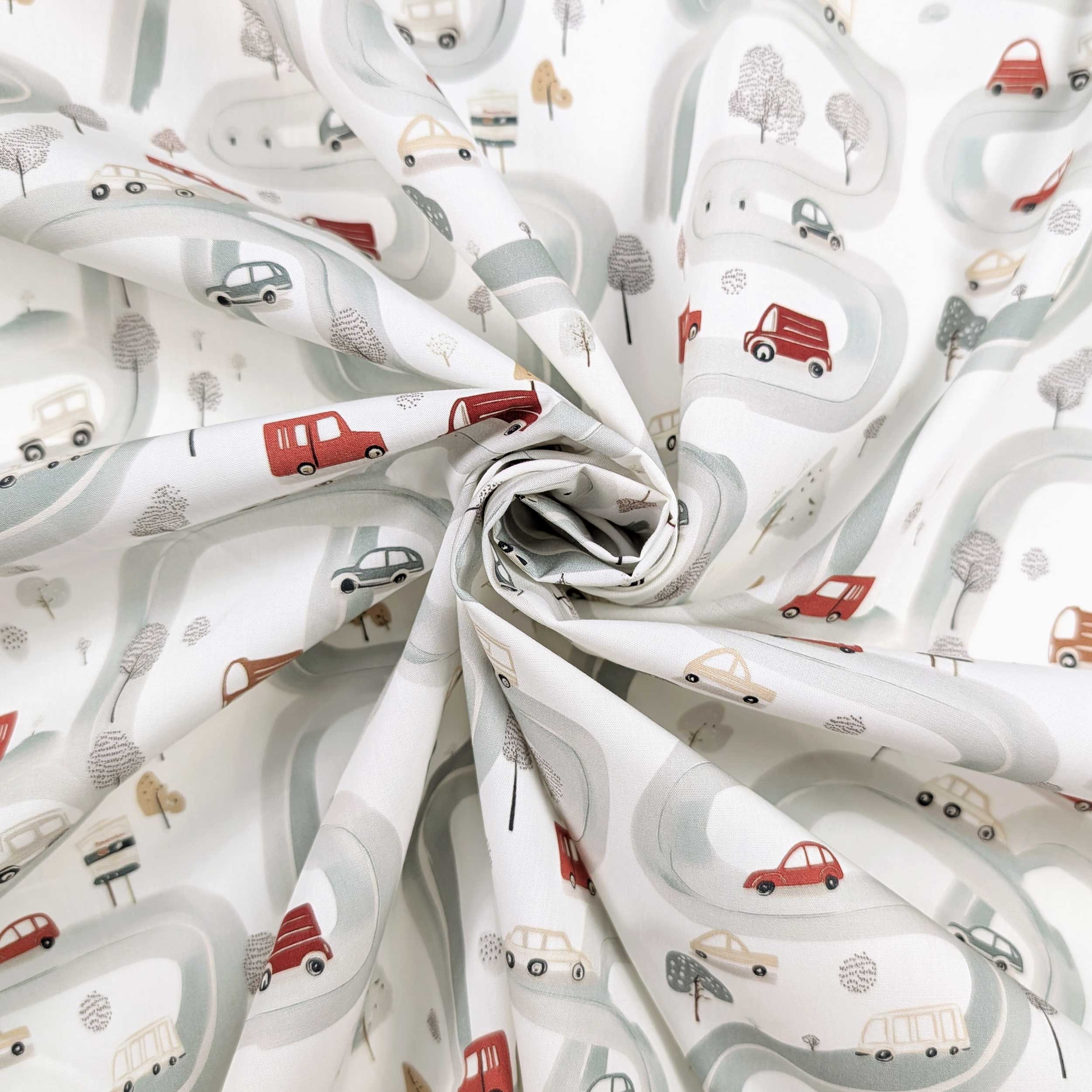 Poplin Cotton Road Machines Image