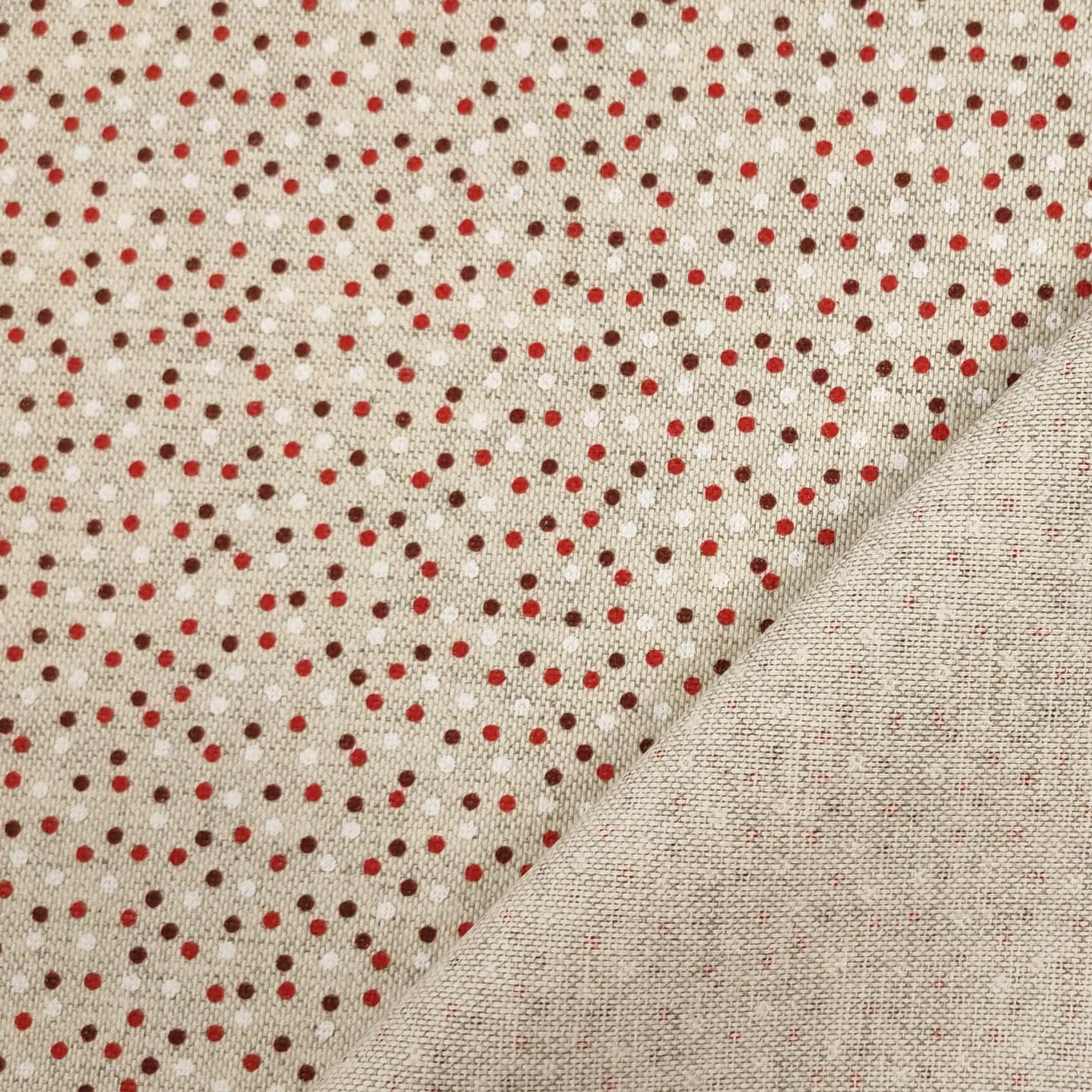 Petite nappe en résine à pois rouge, blanc et bordeaux Image