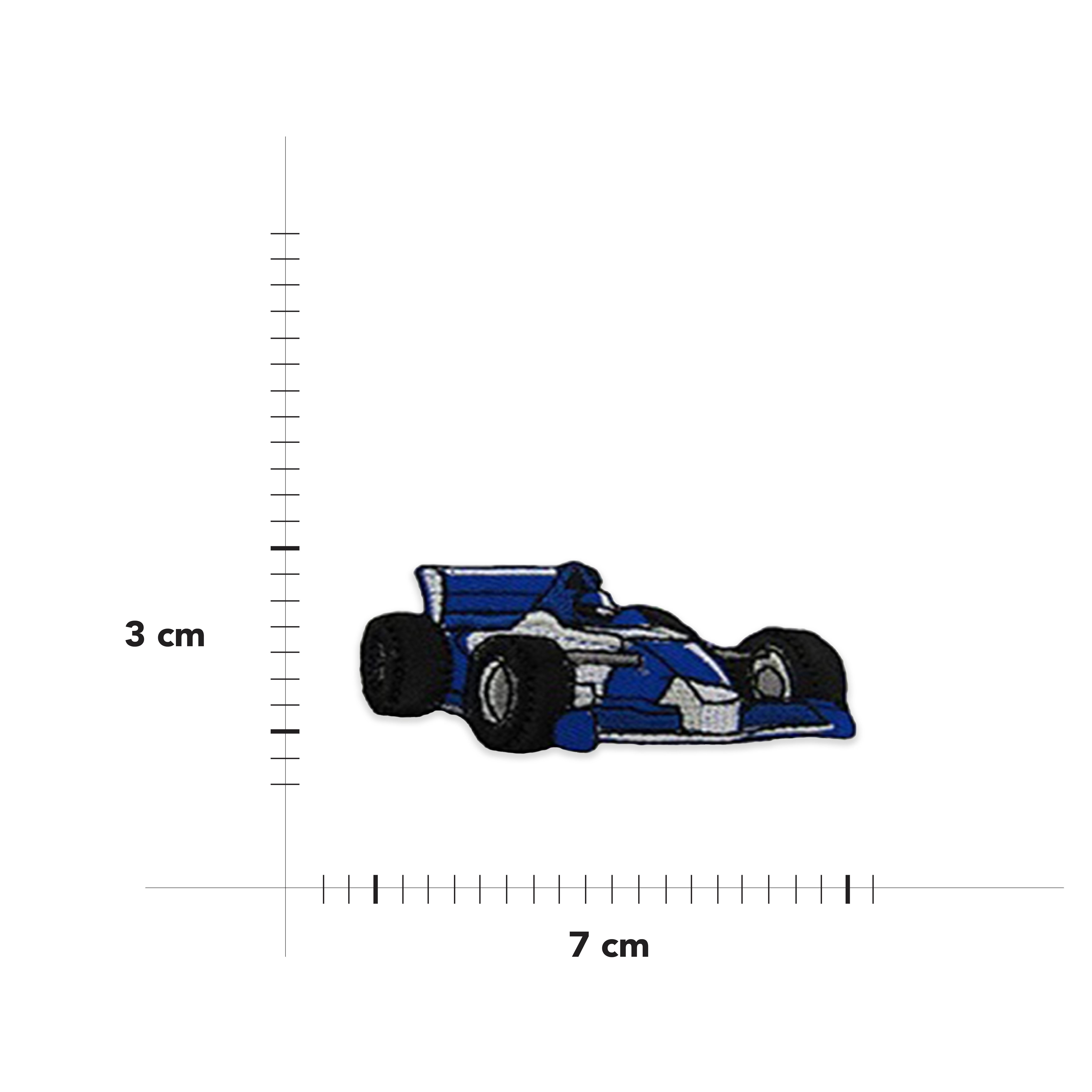  Application thermoadhésive Voiture de course bleue