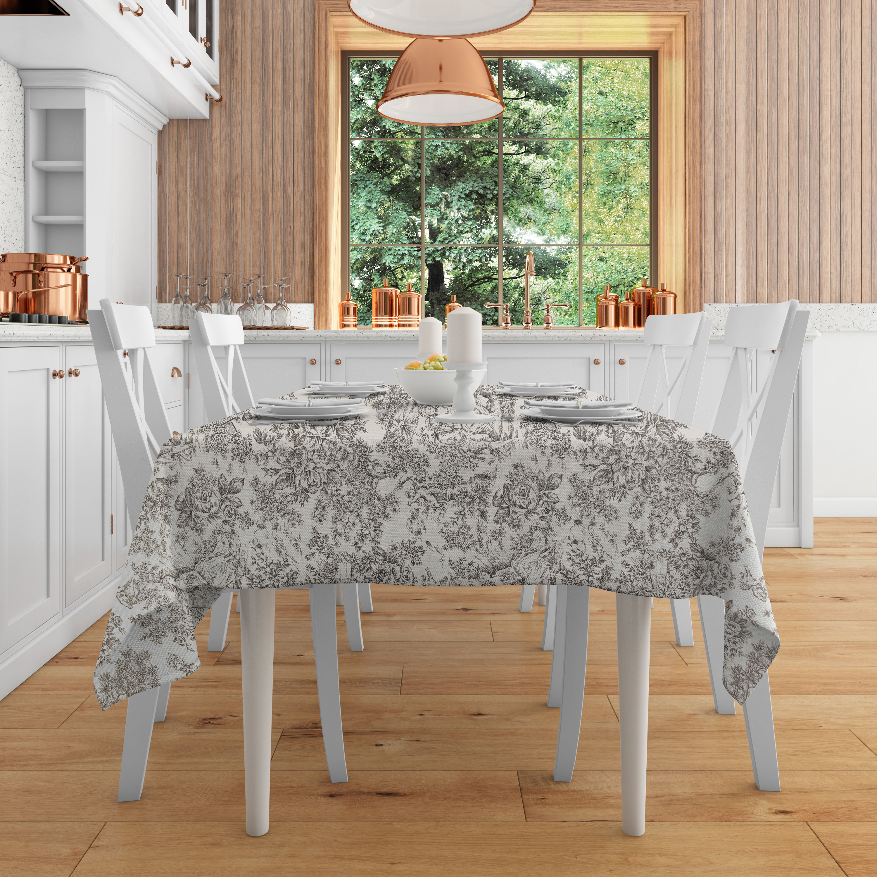 Toile De Jouy Schwarzes Tischtuch