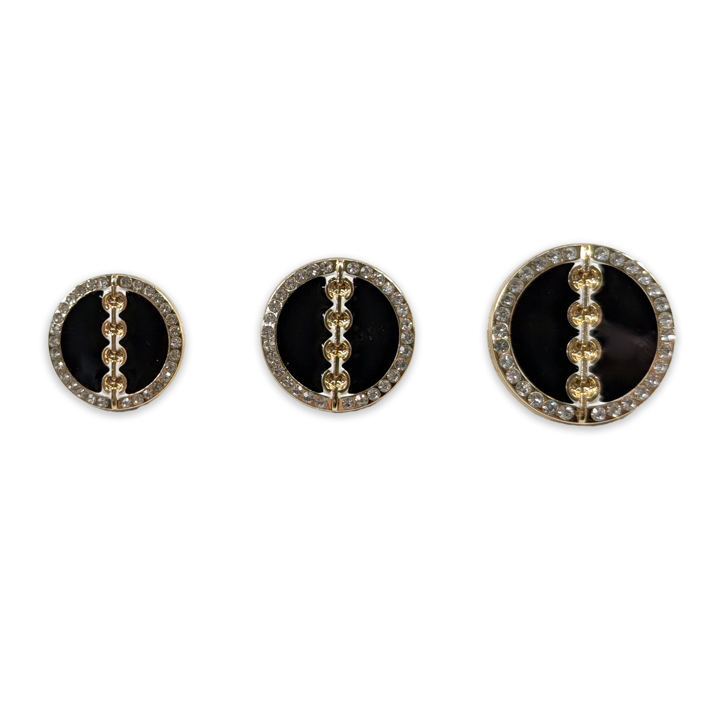 Elegant Rhinestone Button Black Image