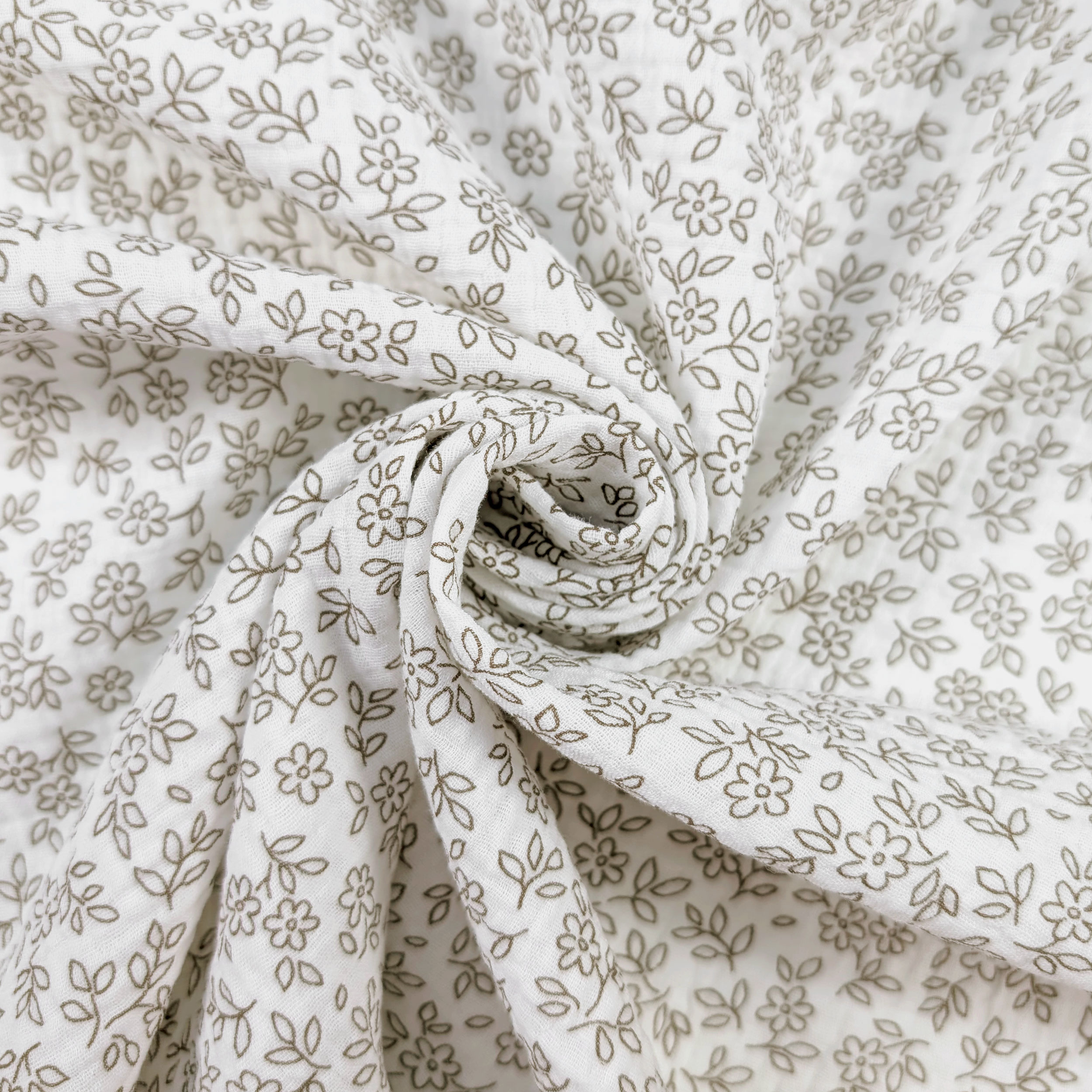 Cotton Muslin Field Flower Beige Image