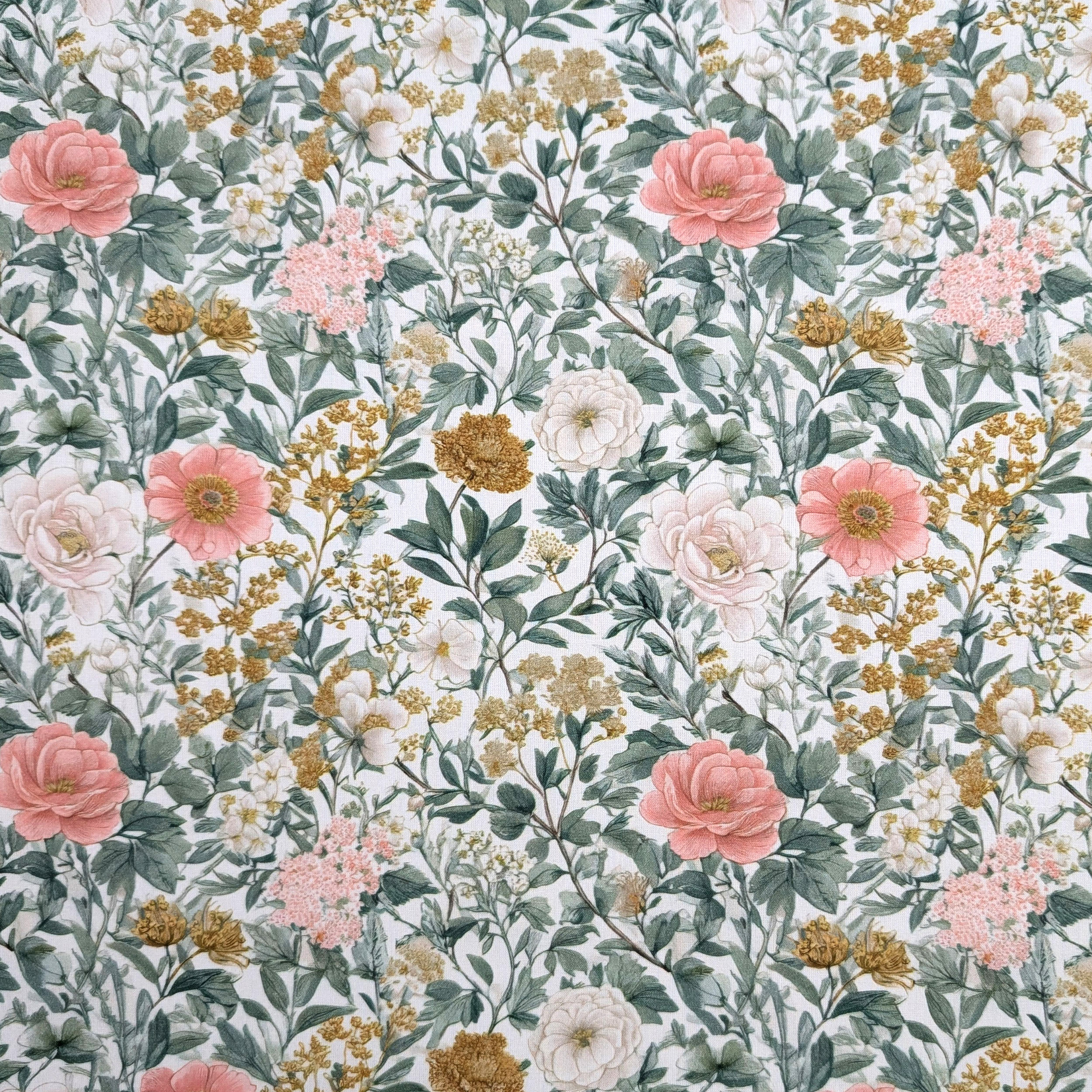 Percale Cotton Flowers White Background Image