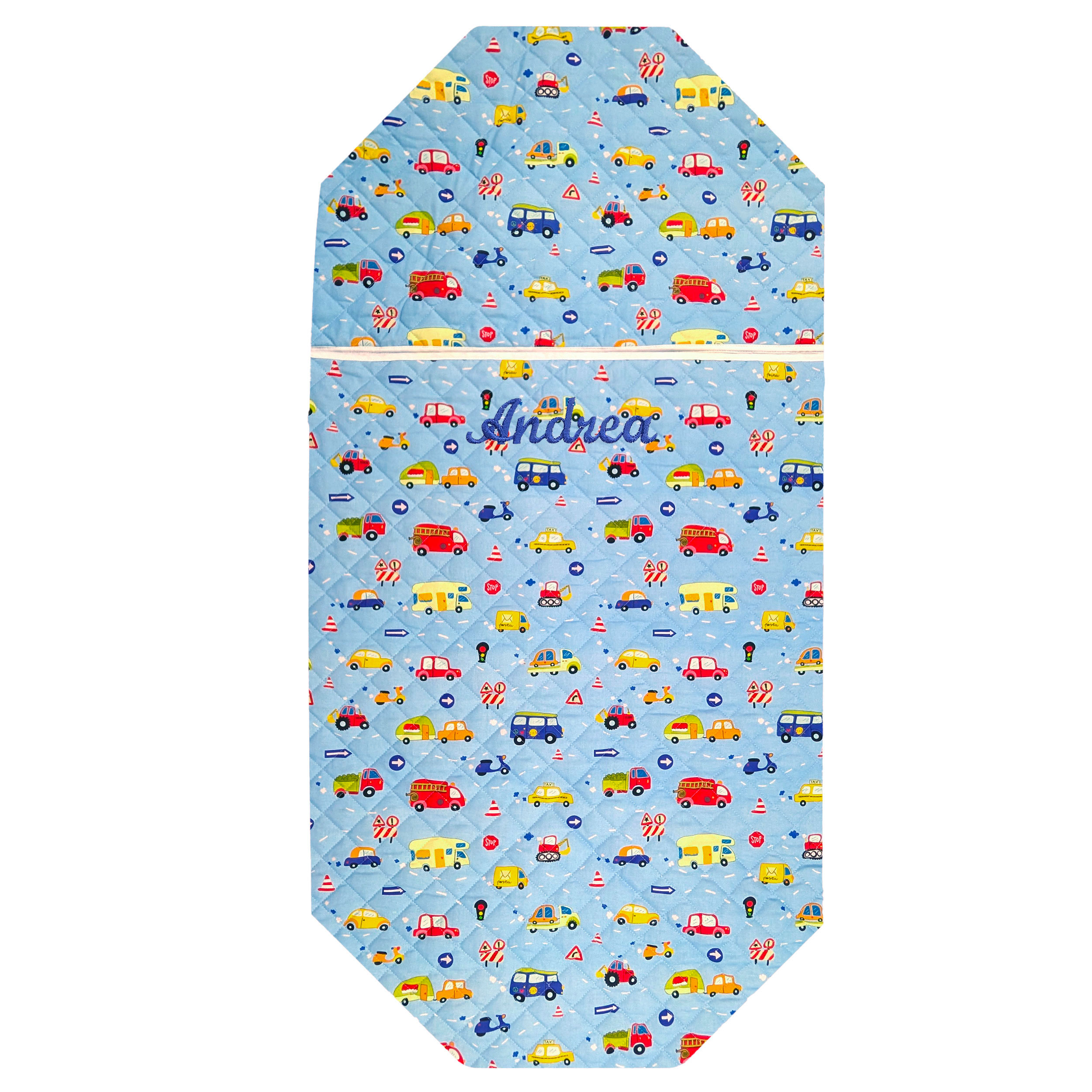 Shaped Sleeping Bag for Brandy Cars Light Blue Background Image
