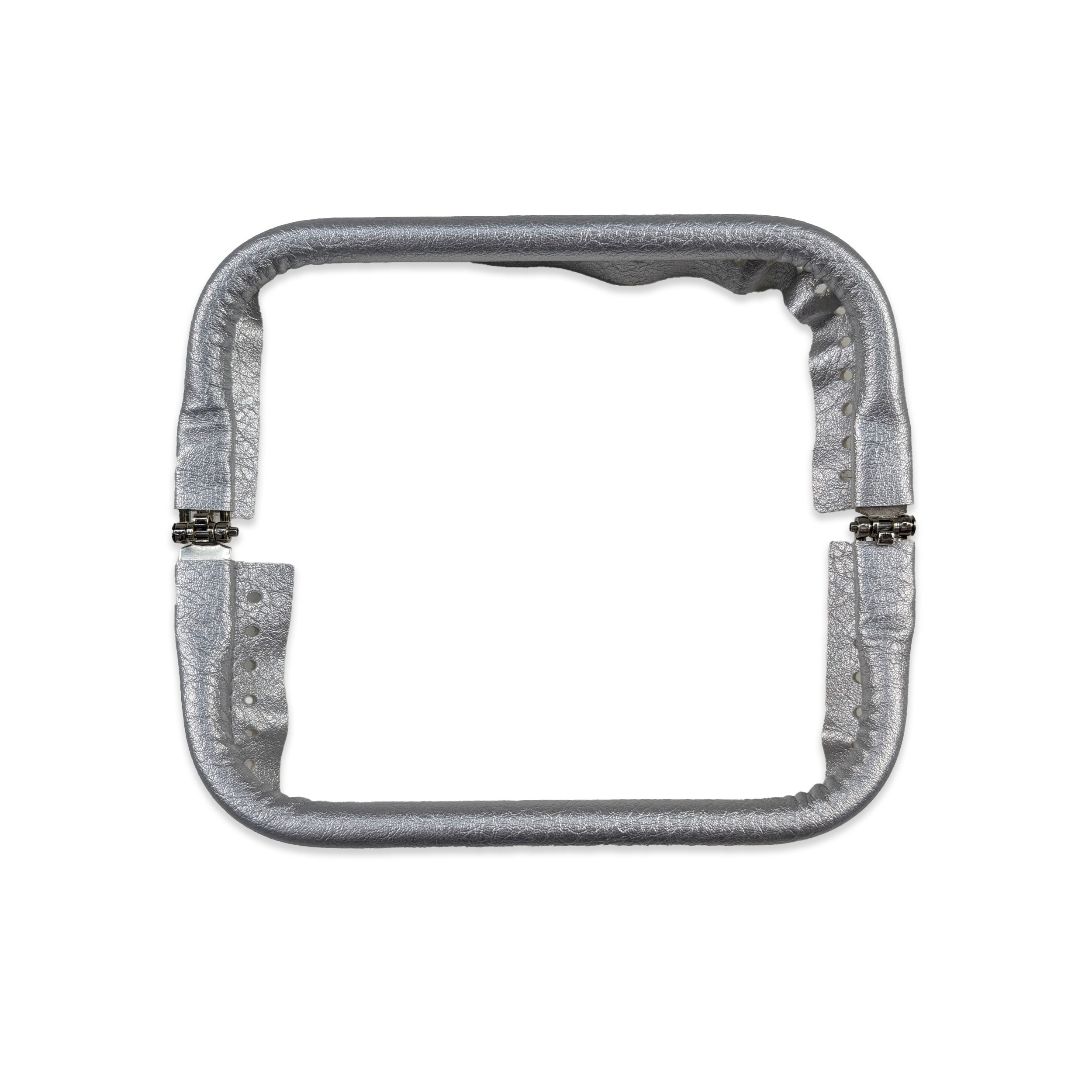 Silver Faux Leather Clutch Bag Closure Image