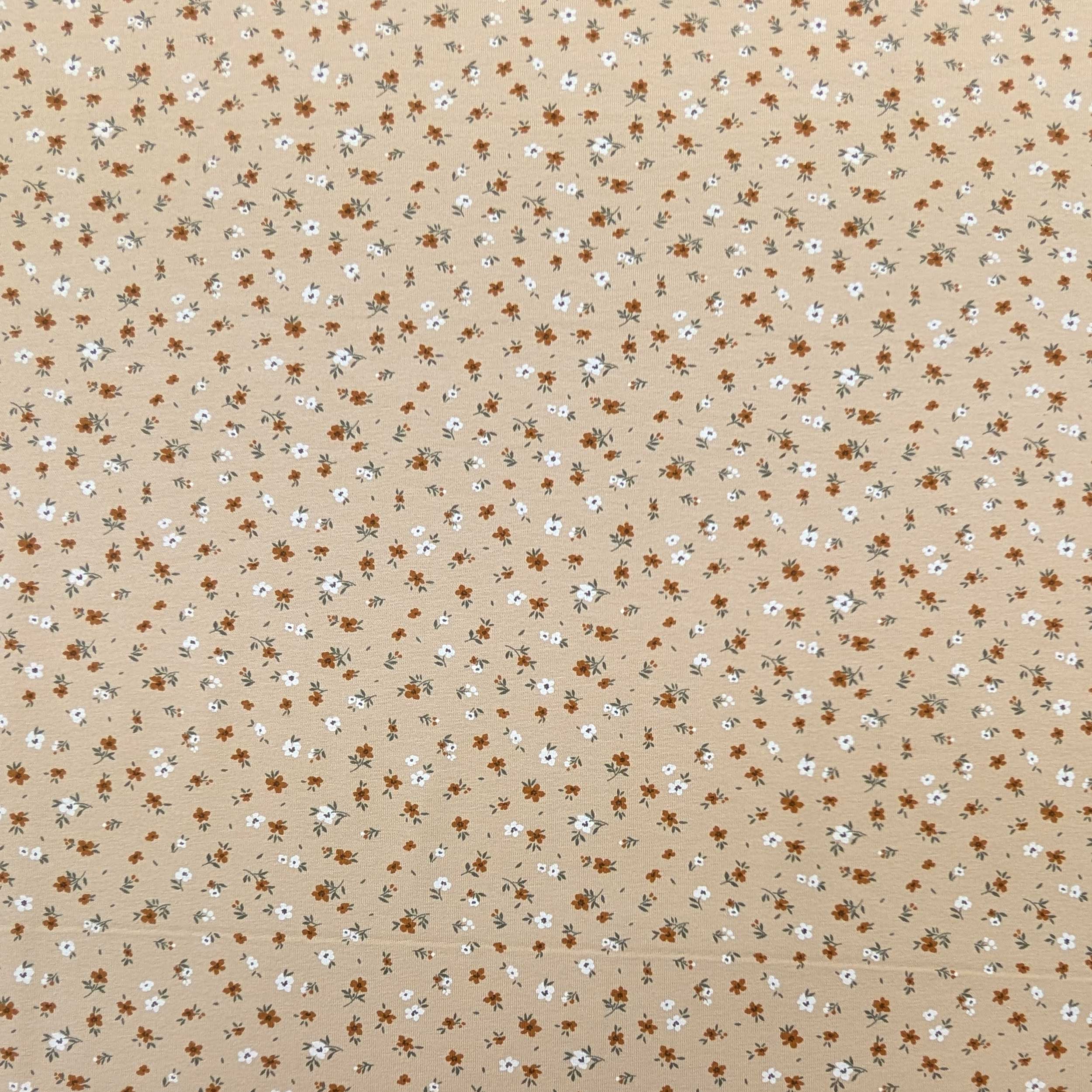 Jersey Cotton Beige Floral Jersey Image
