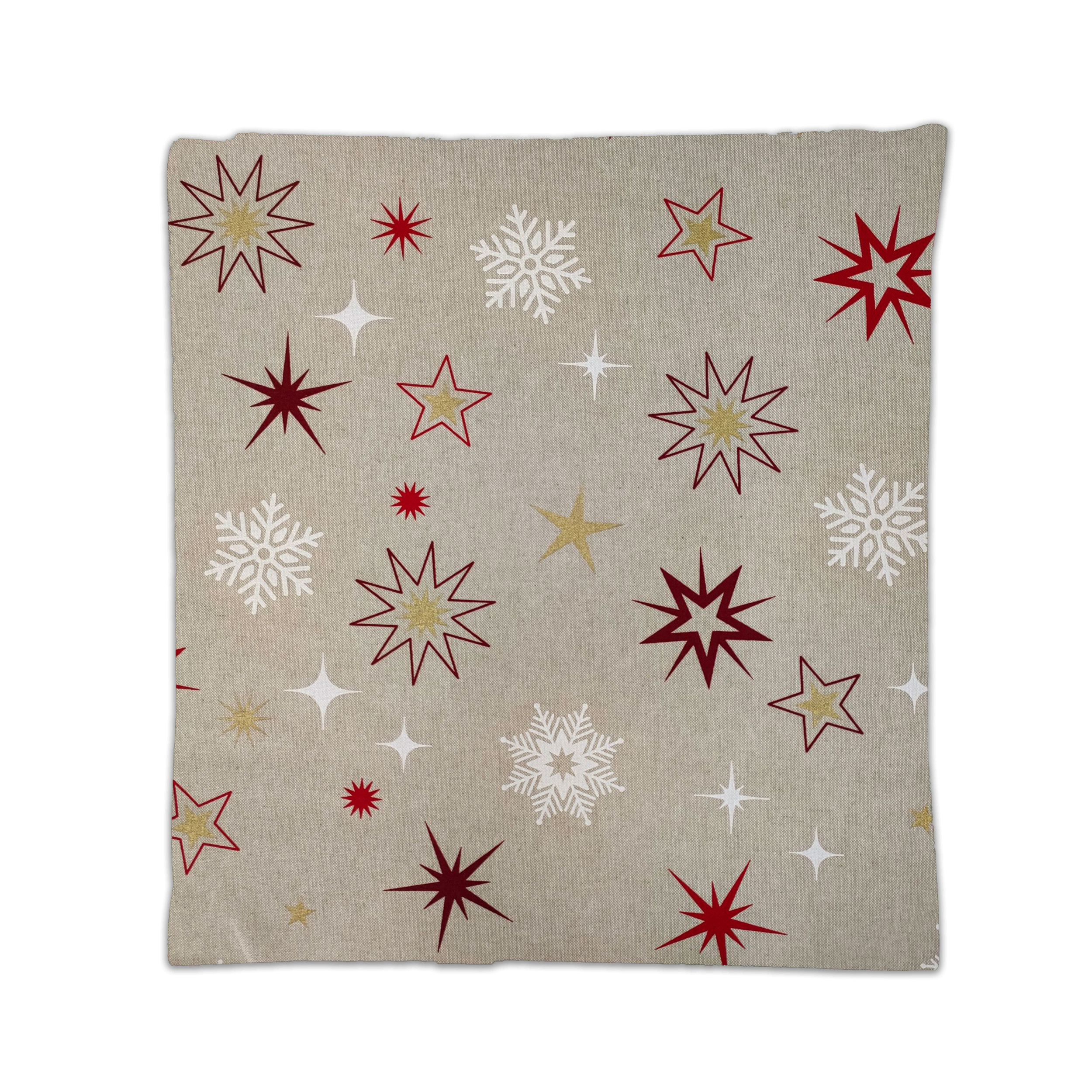 Taie d'oreiller à étoiles et flocons de neige