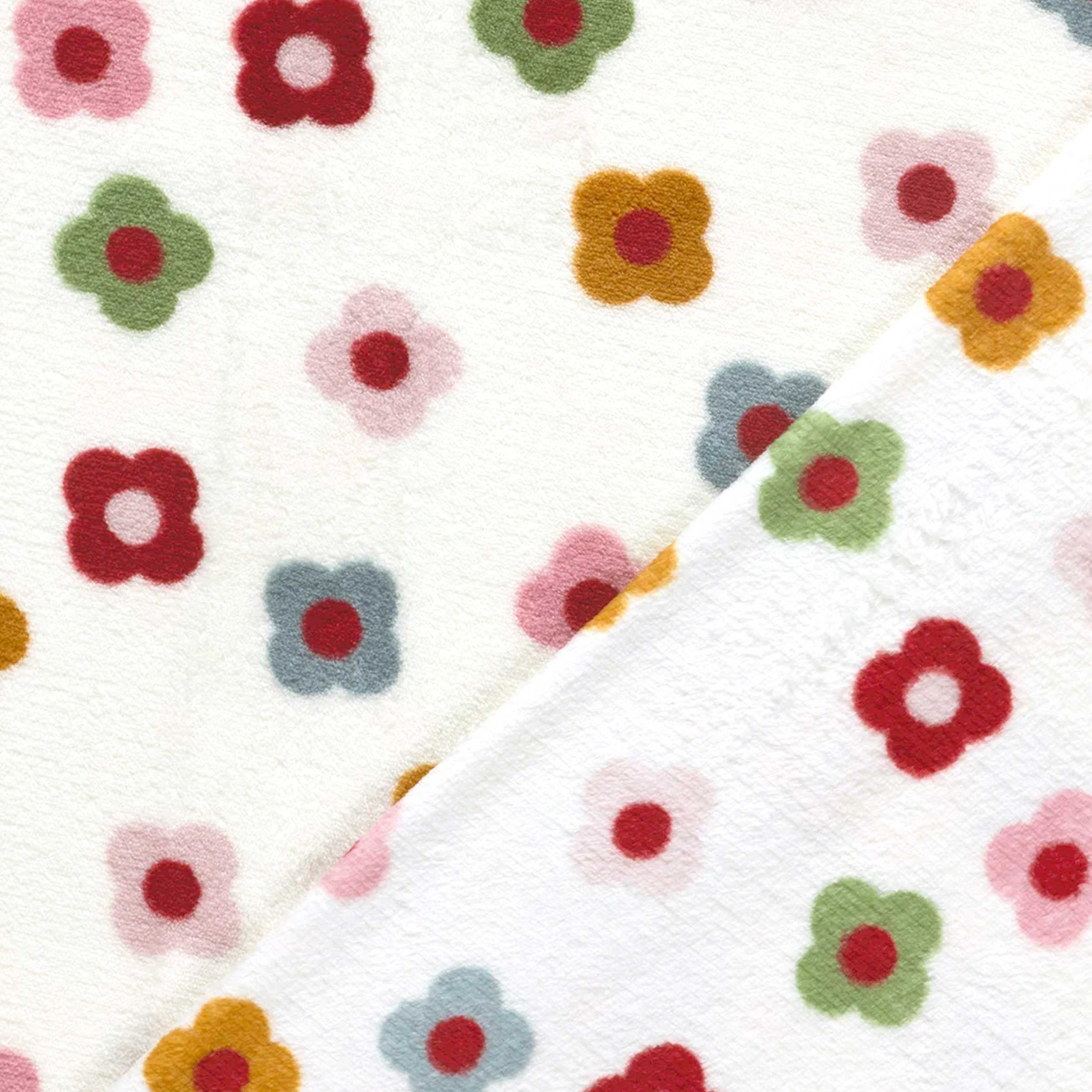 Cashmere Fleece Coloured Flowers White Background Image