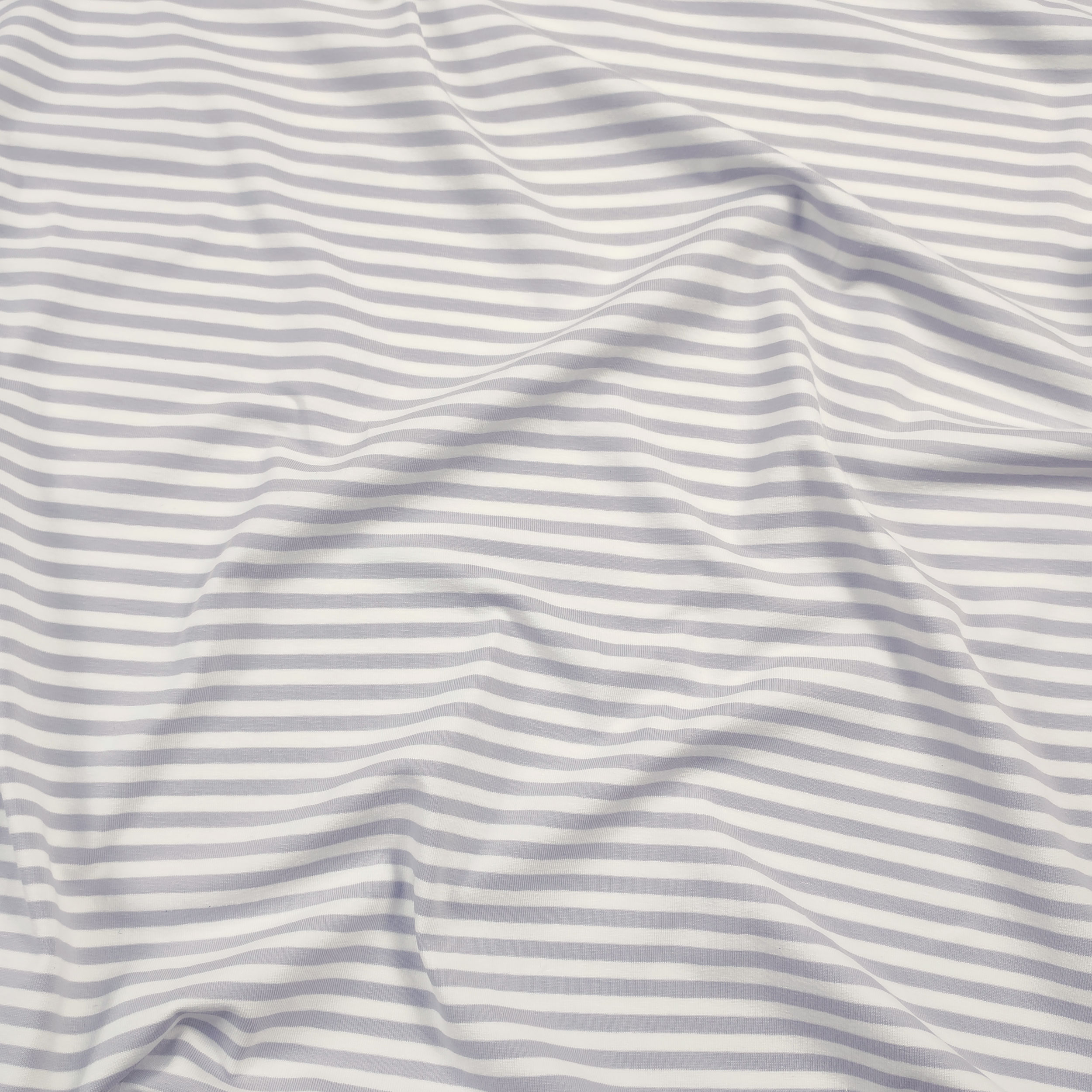 Bi-elastisches Jersey Cool Grey Stripes