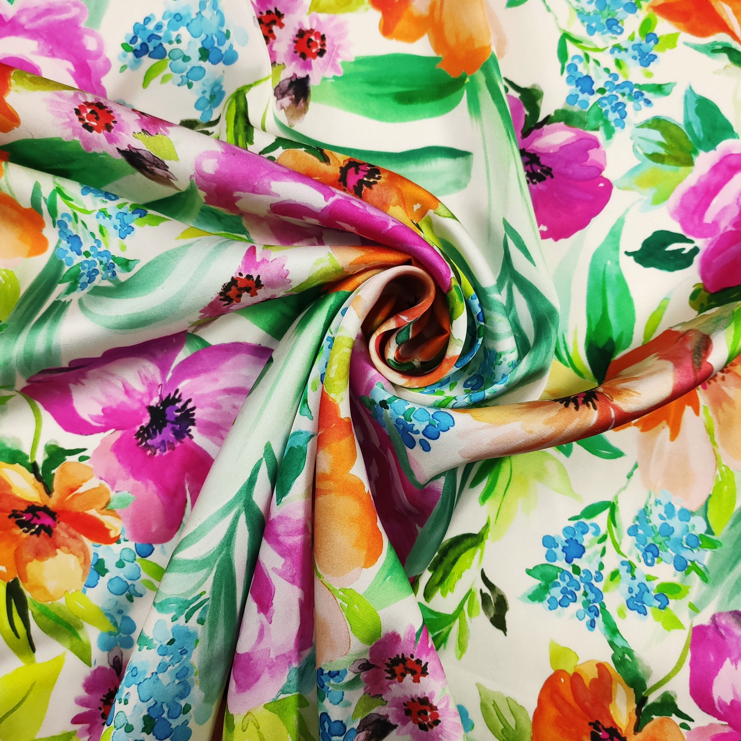 Satin Fashion Coloured Flowers
