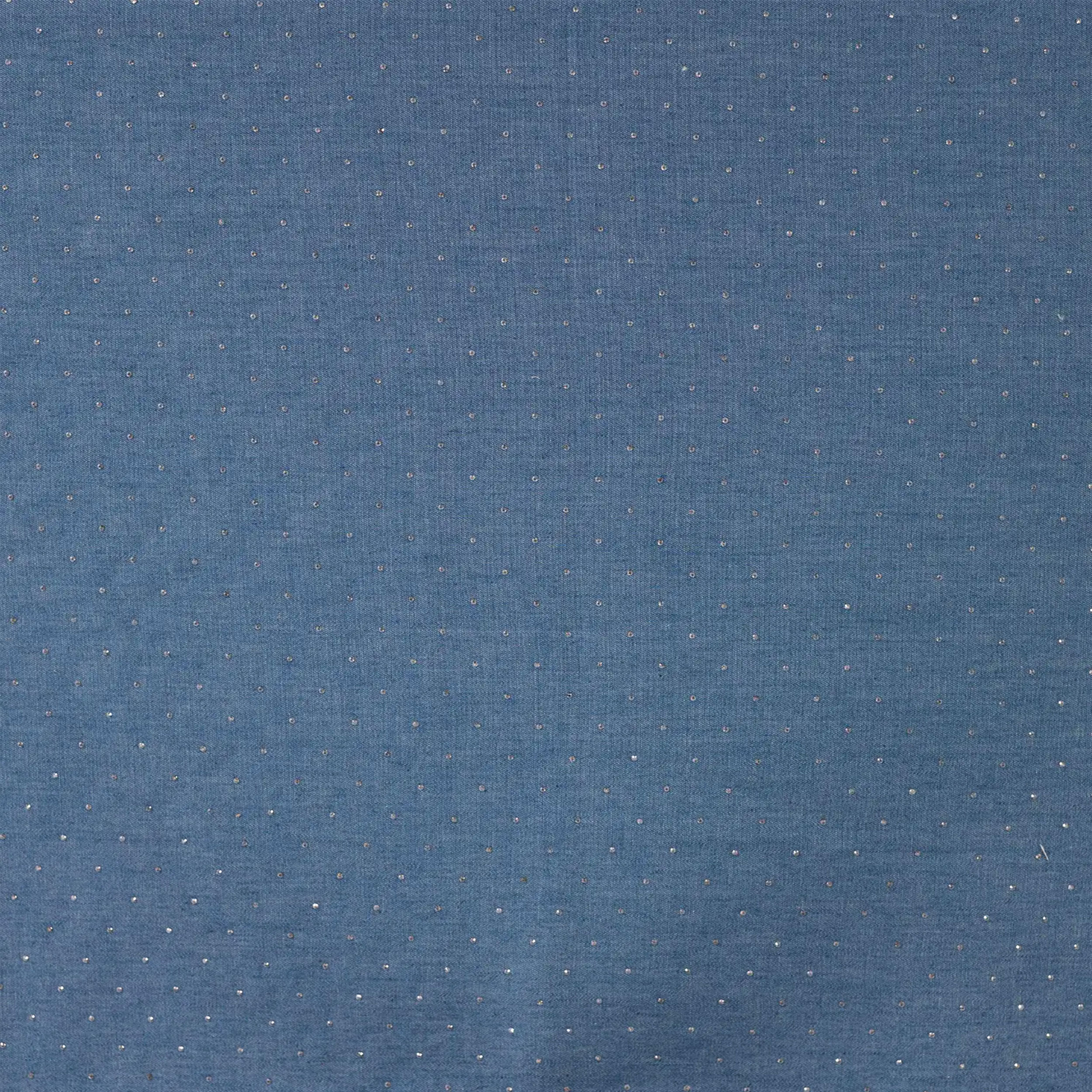 Medium Wash Cotton Jeans with Rhinestones Image