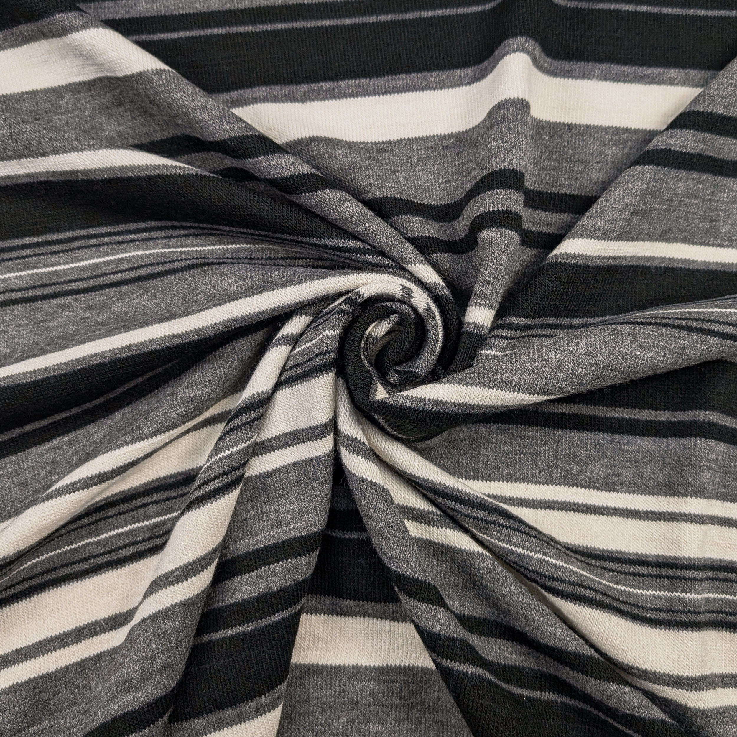 Grey and Black Horizontal Stripes Knitting Stitch Image