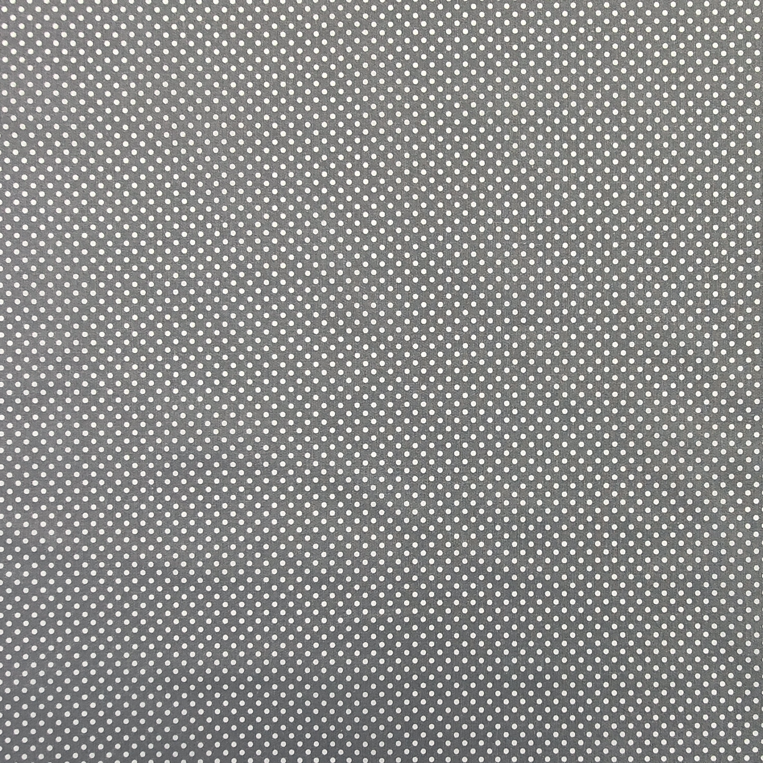 Baumwollstoff Grau Weiß Polka Dot