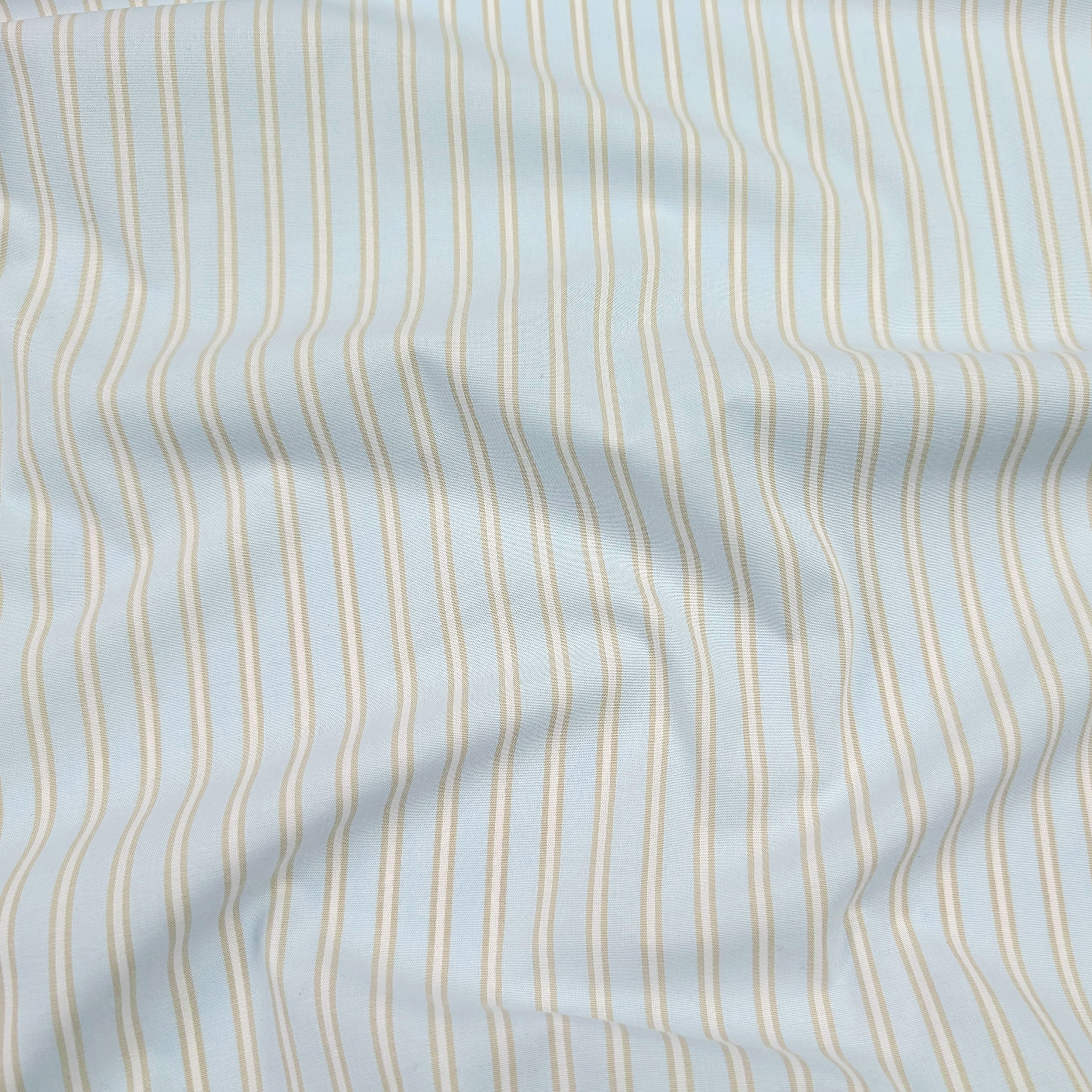 Light Blue Stretch Cotton for Shirts with Stripes Image