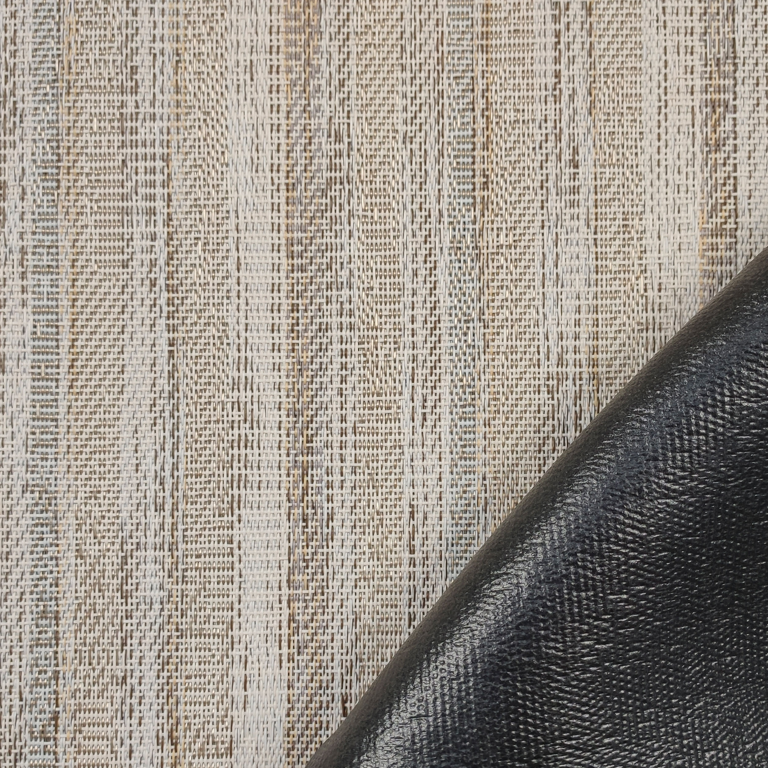 Alfombra de cocina a rayas Lurex beige