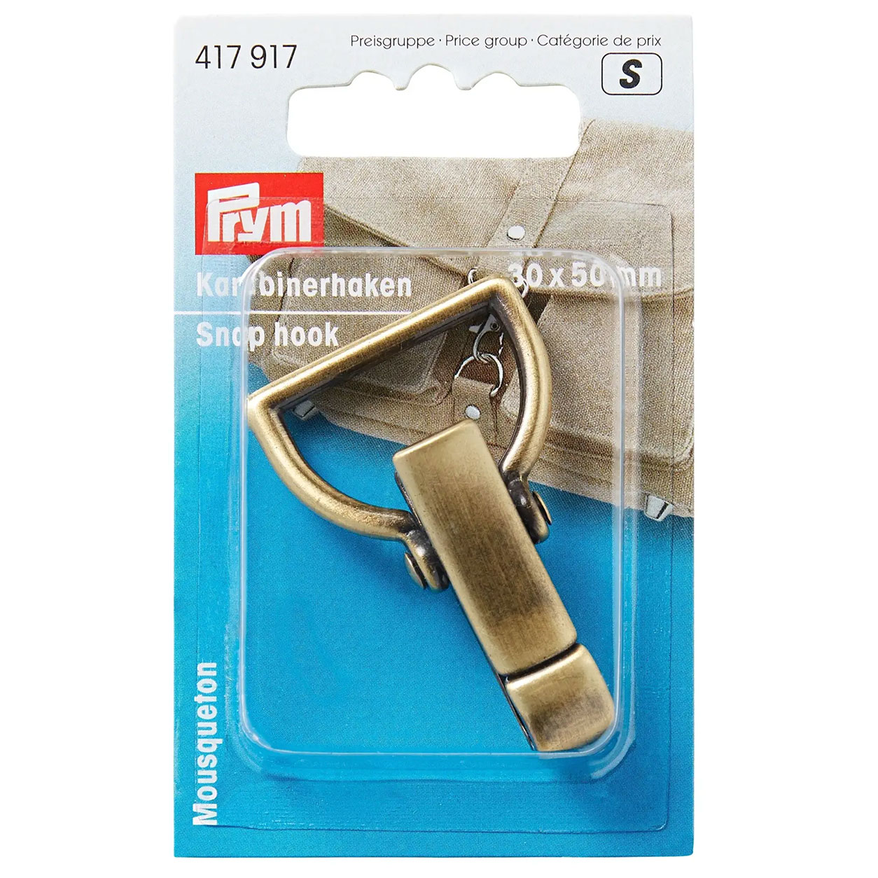 Haken mit Karabinerhaken Messing 30x50 mm Prym